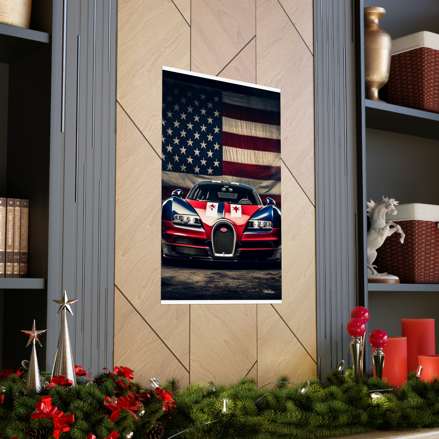 Premium Matte Vertical Posters Bugatti American Flag 3