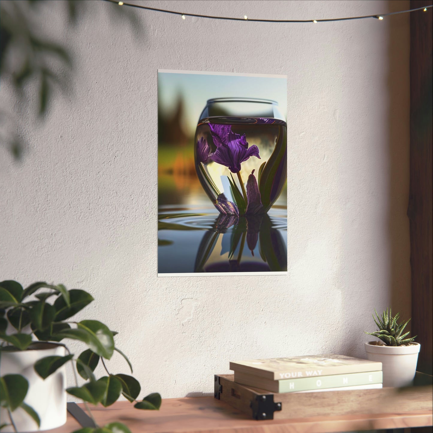 Premium Matte Vertical Posters Purple Iris in a vase 3