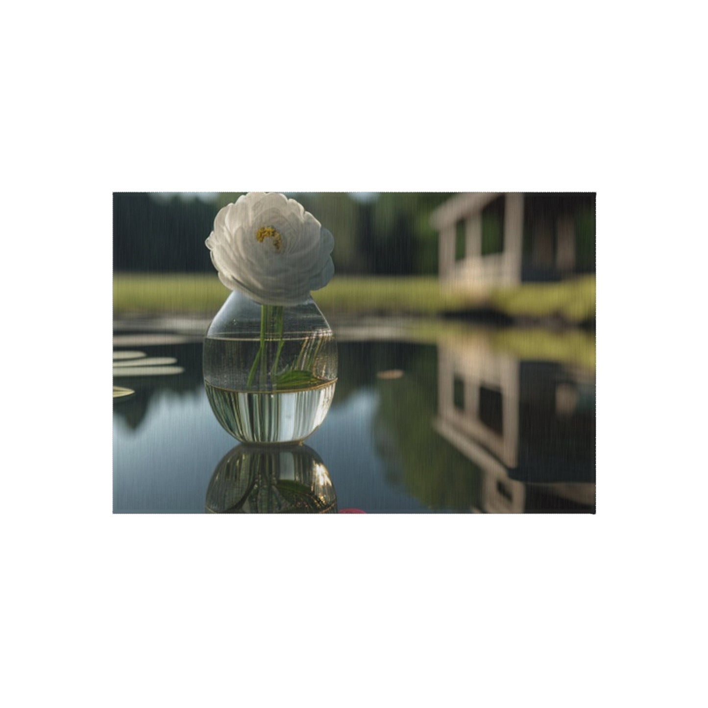 Outdoor Rug  White Peony glass vase 1