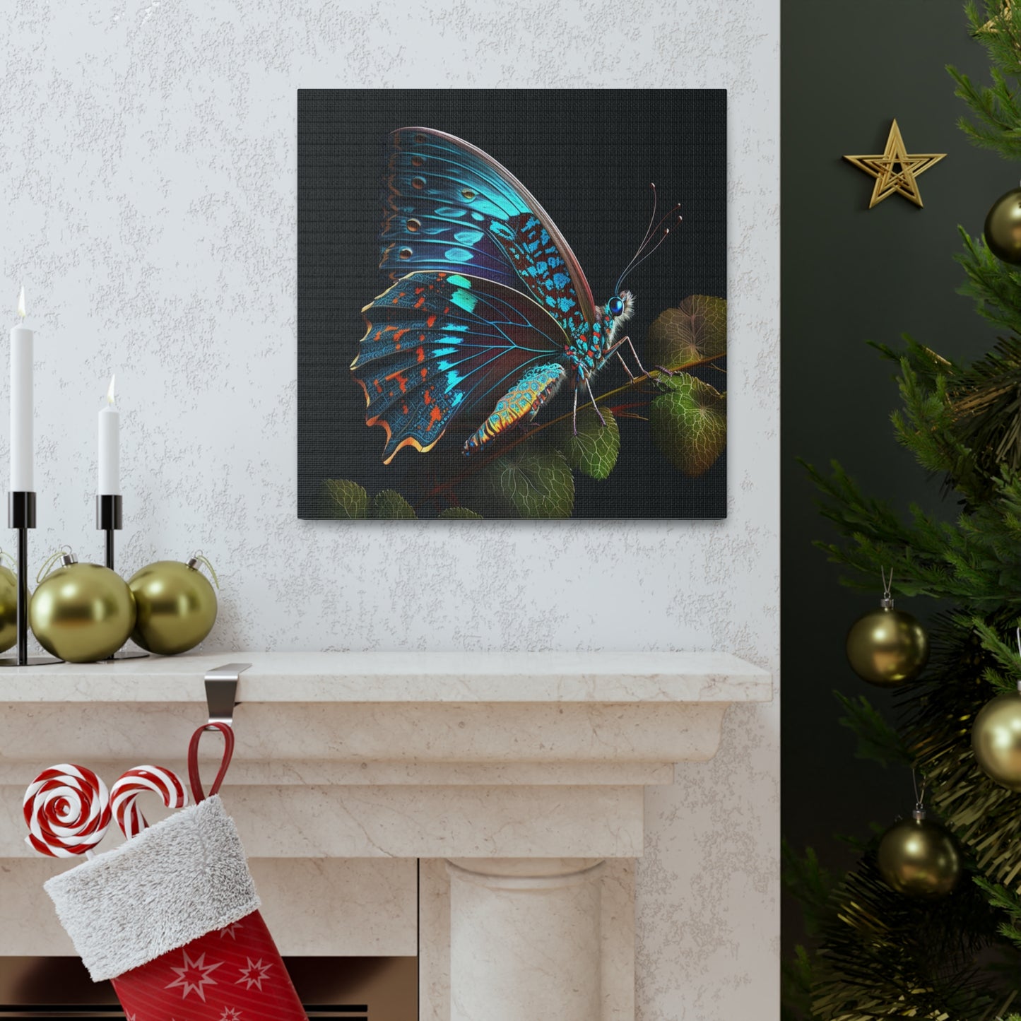 Canvas Gallery Wraps Hue Neon Butterfly 2