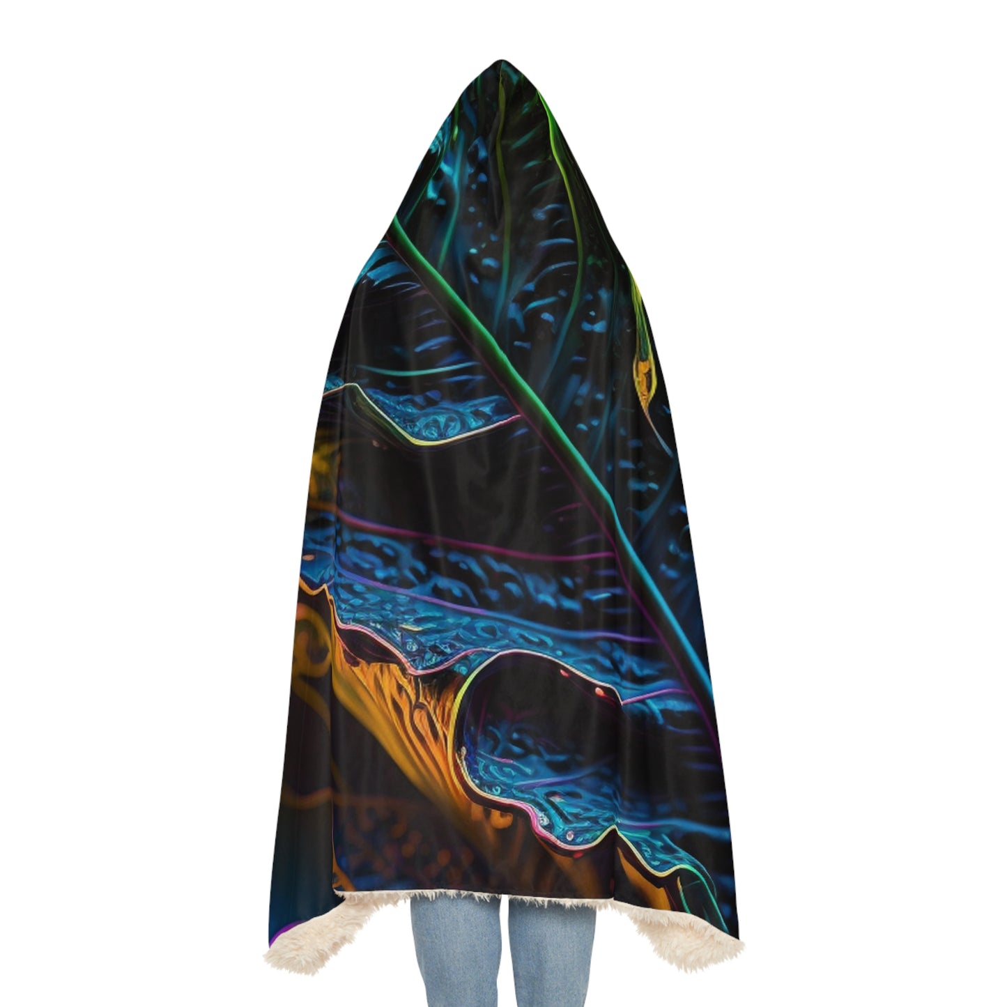 Snuggle Hooded Blanket Florescent Skull Death 4