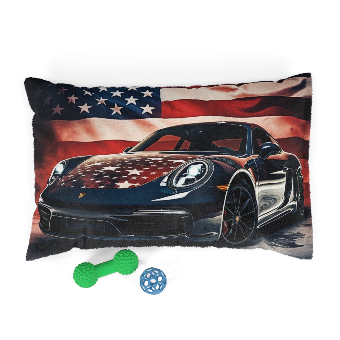 Pet Bed Abstract American Flag Background Porsche 2