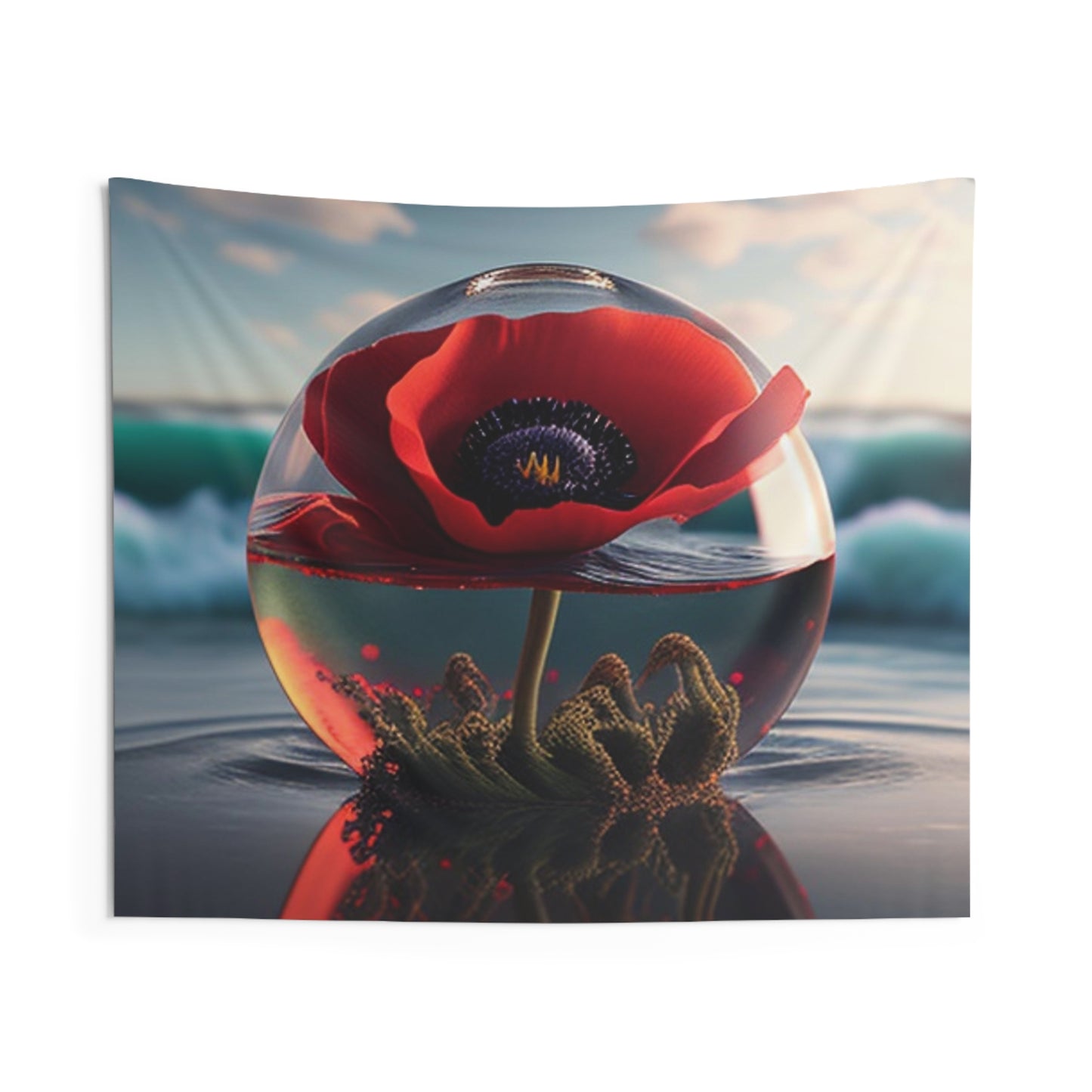 Indoor Wall Tapestries Red Anemone in a Vase 4