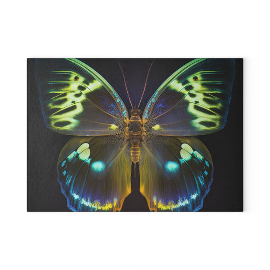 Glass Cutting Board Neon Hue Butterfly 1