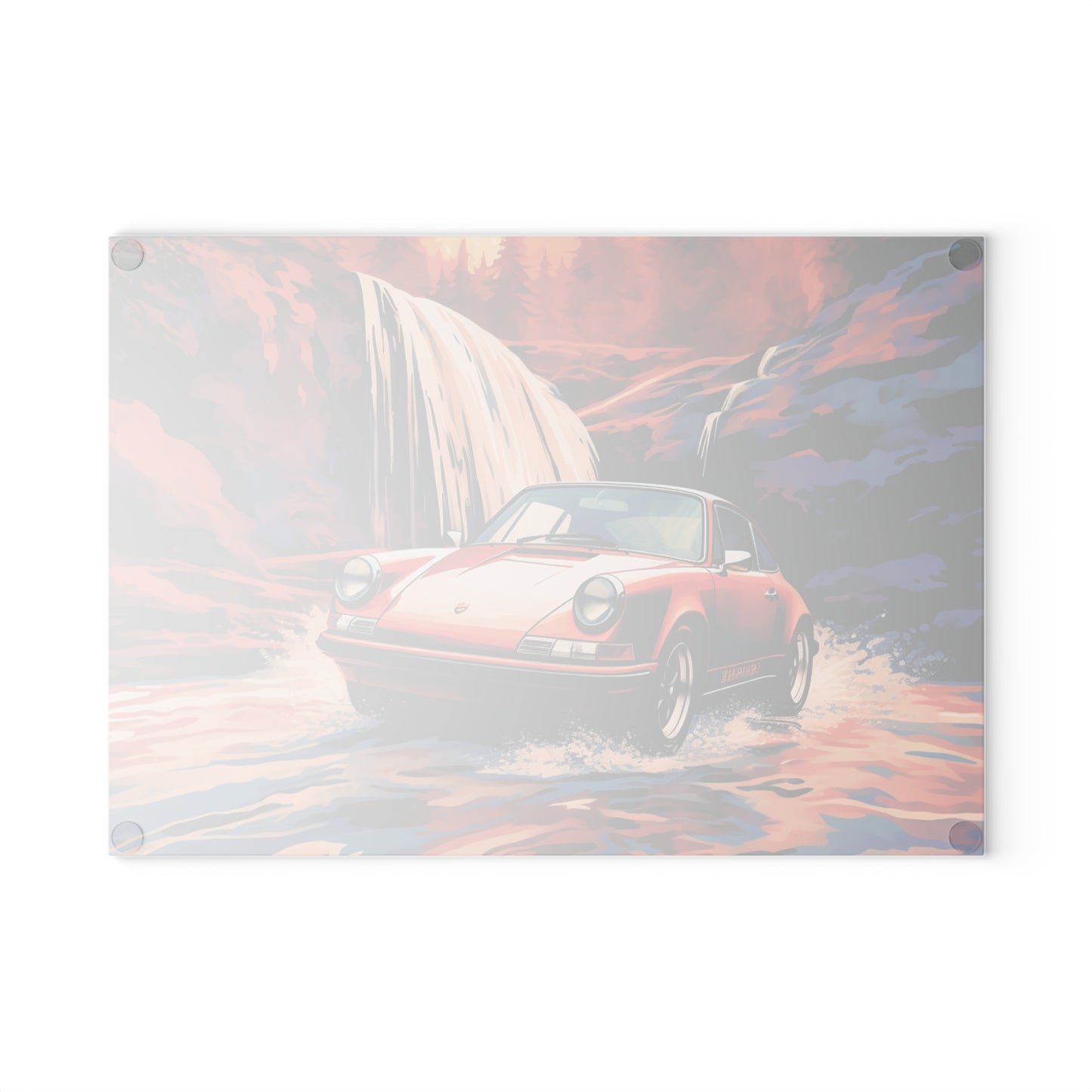 Glass Cutting Board American Flag Porsche Abstract 4