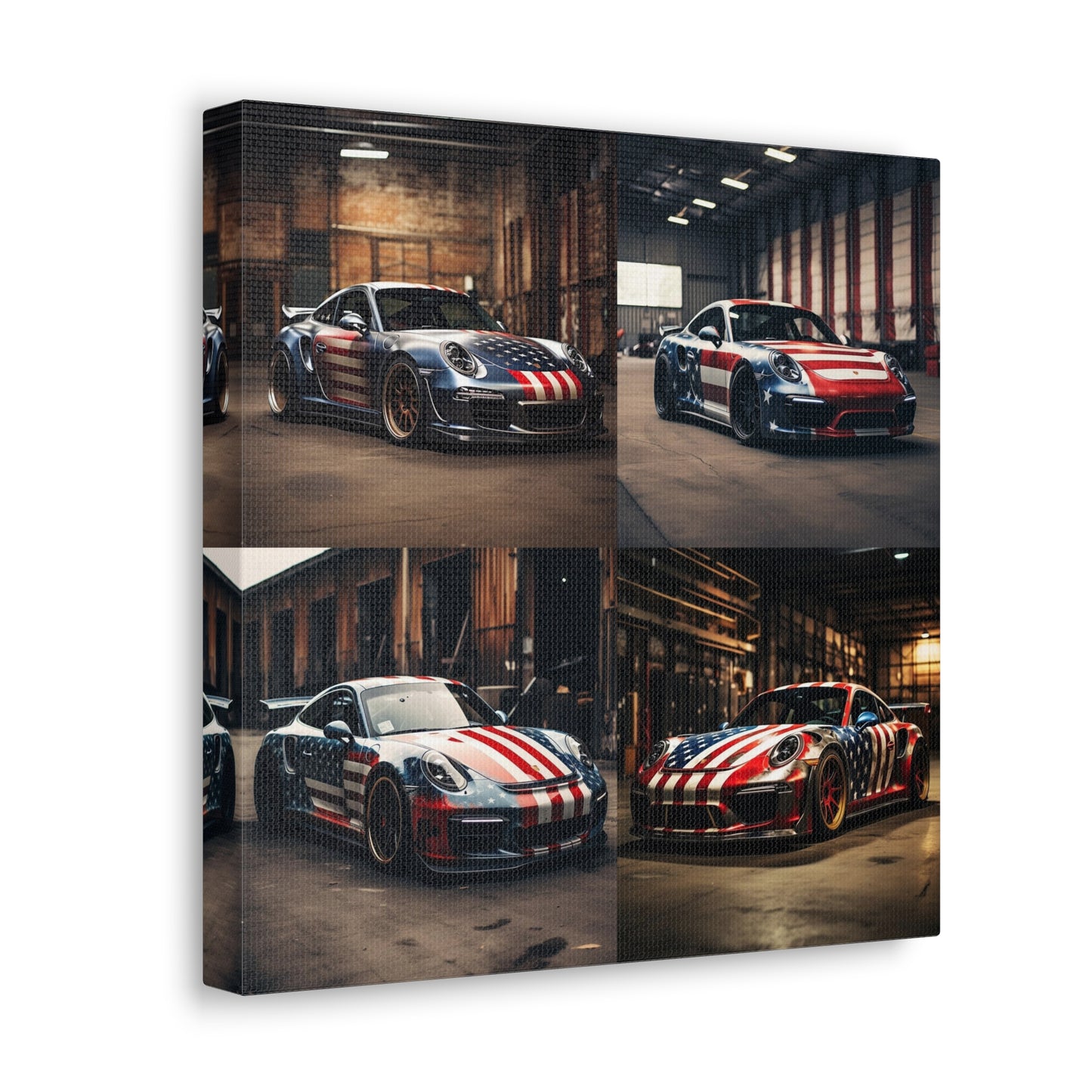 Canvas Gallery Wraps American Flag Porsche 5