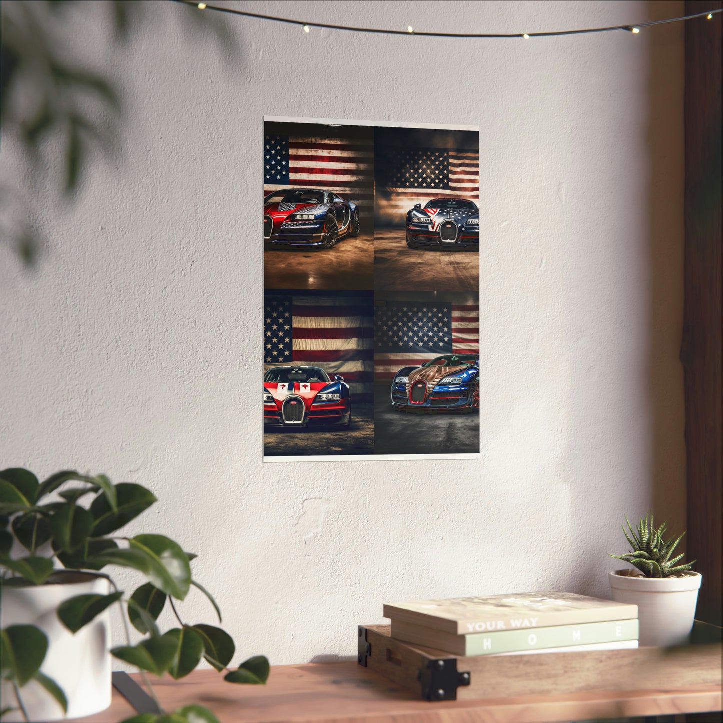 Premium Matte Vertical Posters Bugatti American Flag 5