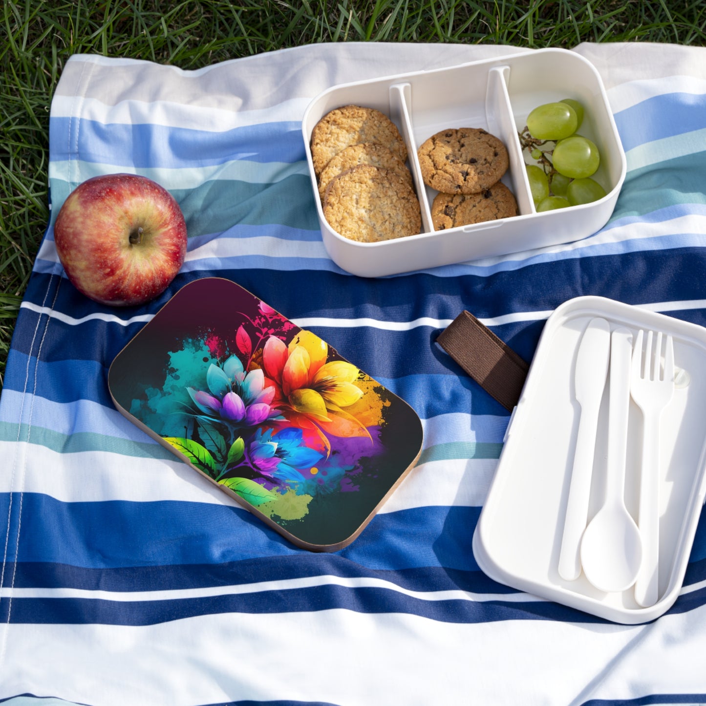 Bento Lunch Box Bright Spring Flowers 3