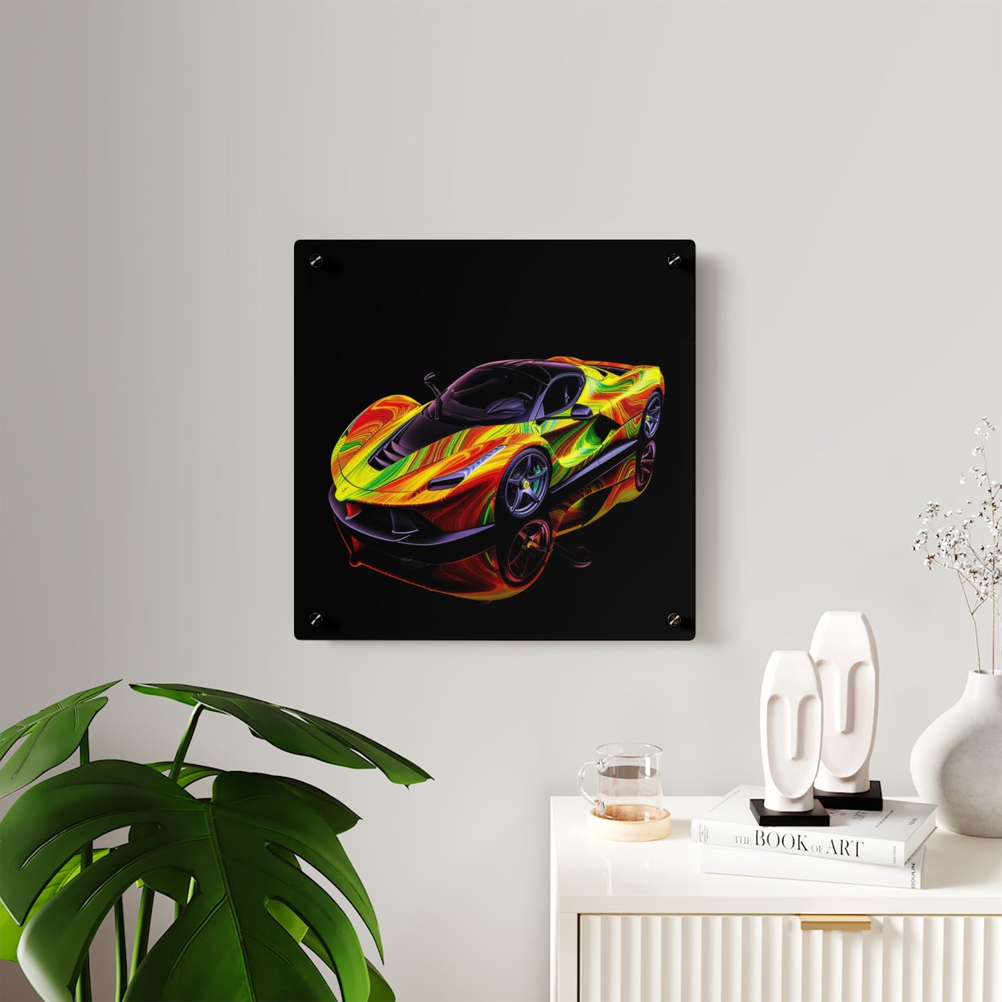 Acrylic Wall Art Panels Ferrari Neon 4