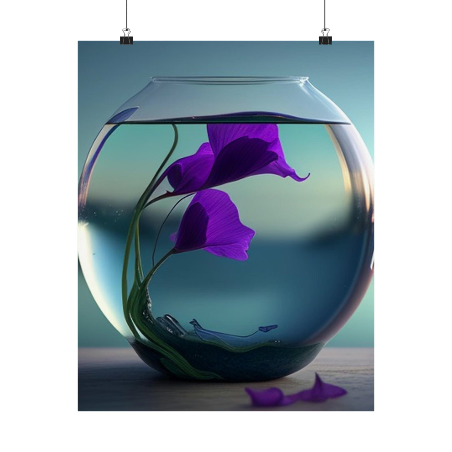 Premium Matte Vertical Posters Purple Sweet pea in a vase 2