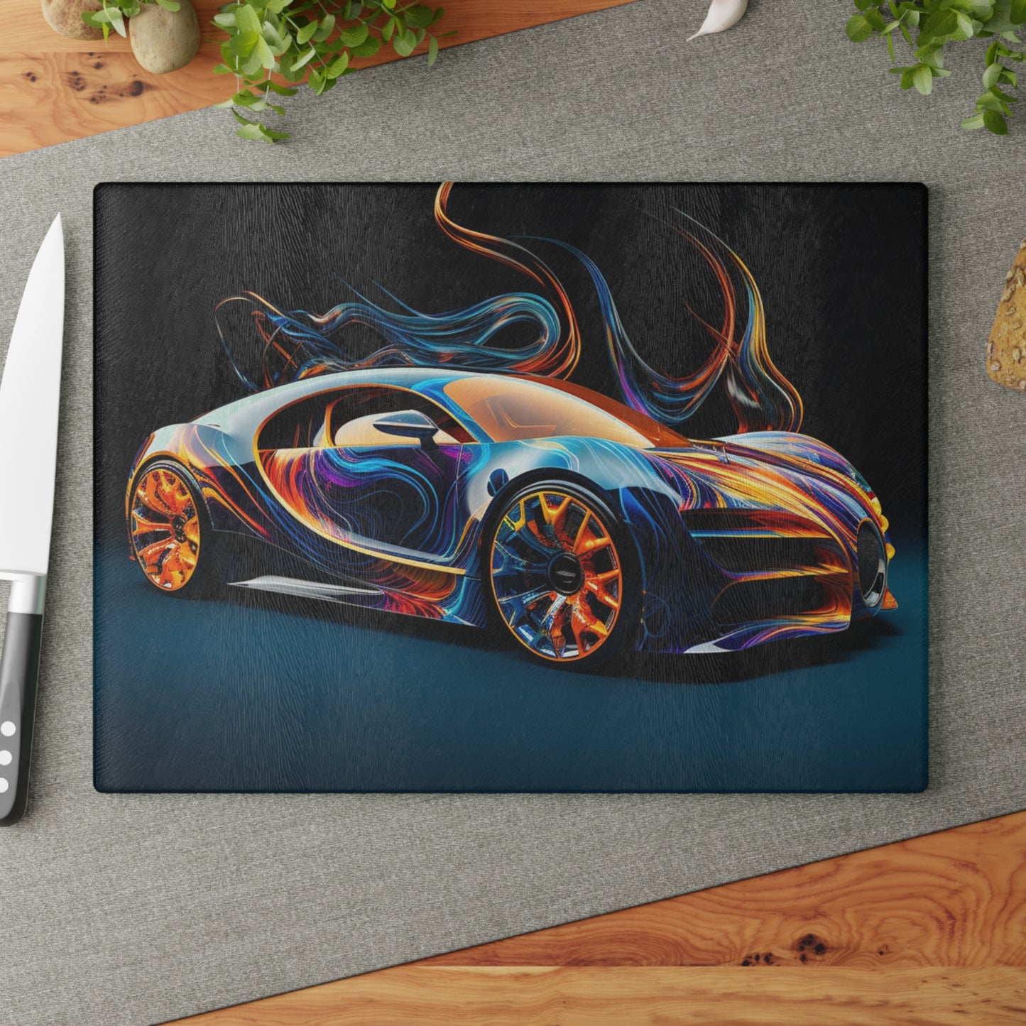 Glass Cutting Board Bugatti Abstract Flair 2