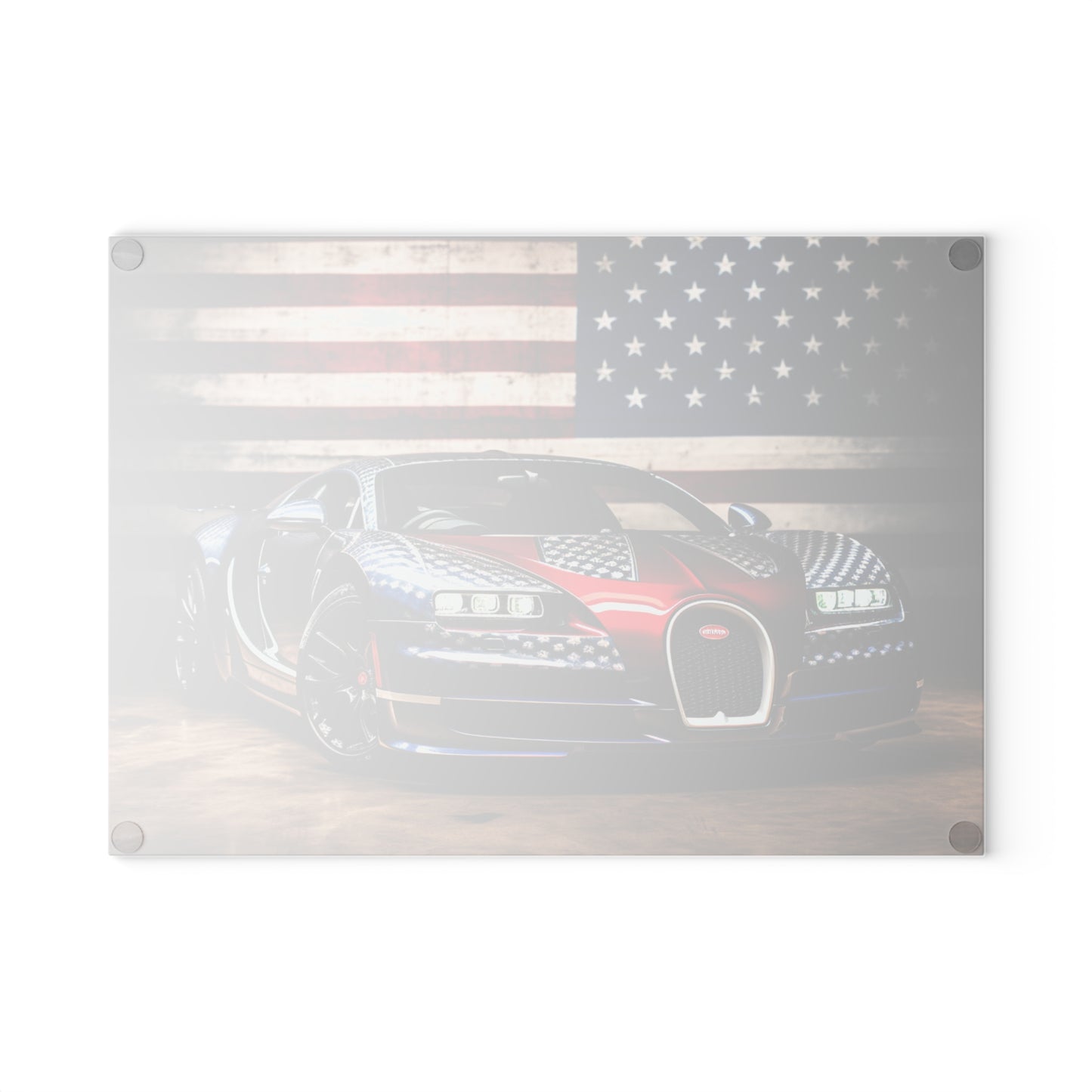 Glass Cutting Board Bugatti American Flag 1