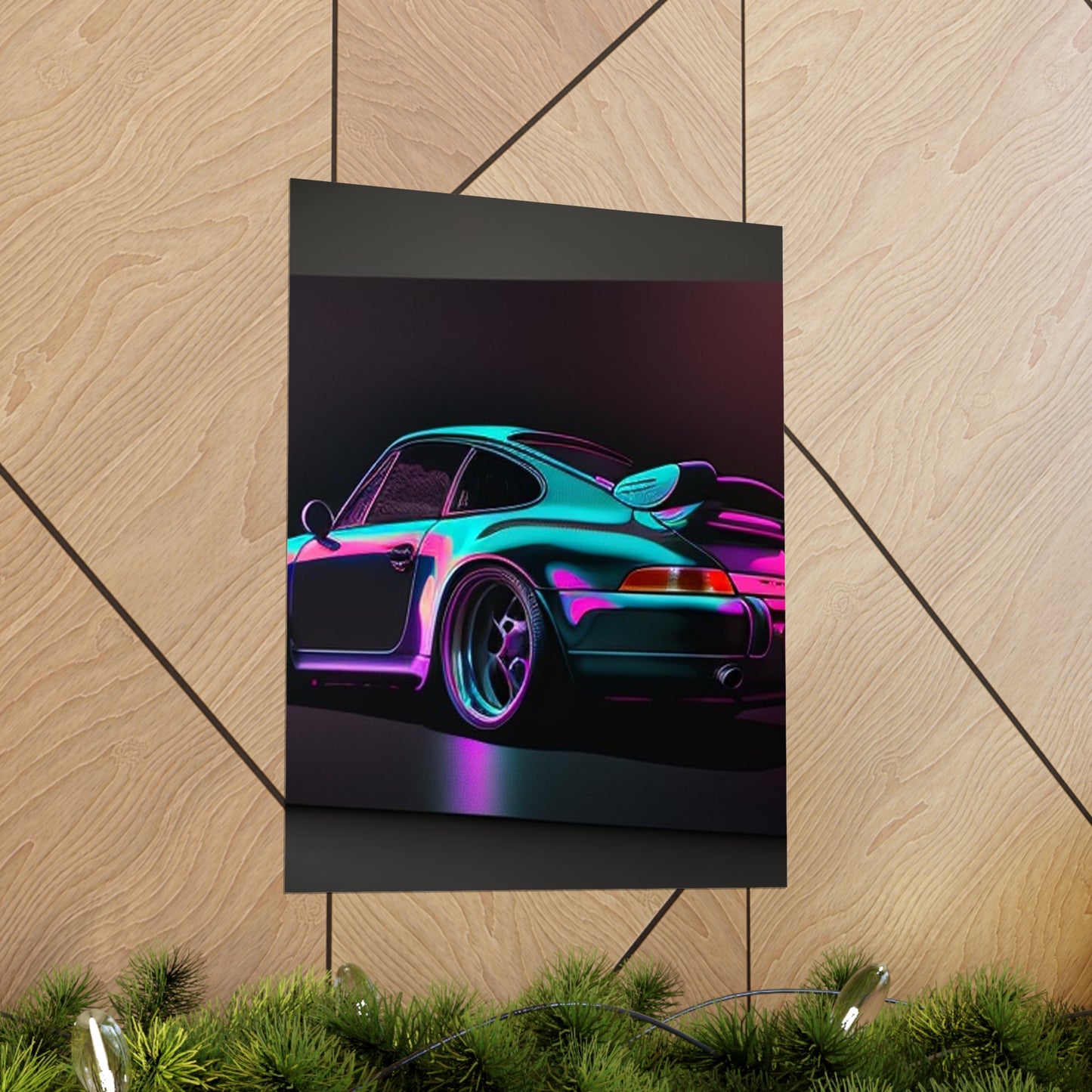 Premium Matte Vertical Posters Porsche Purple 1