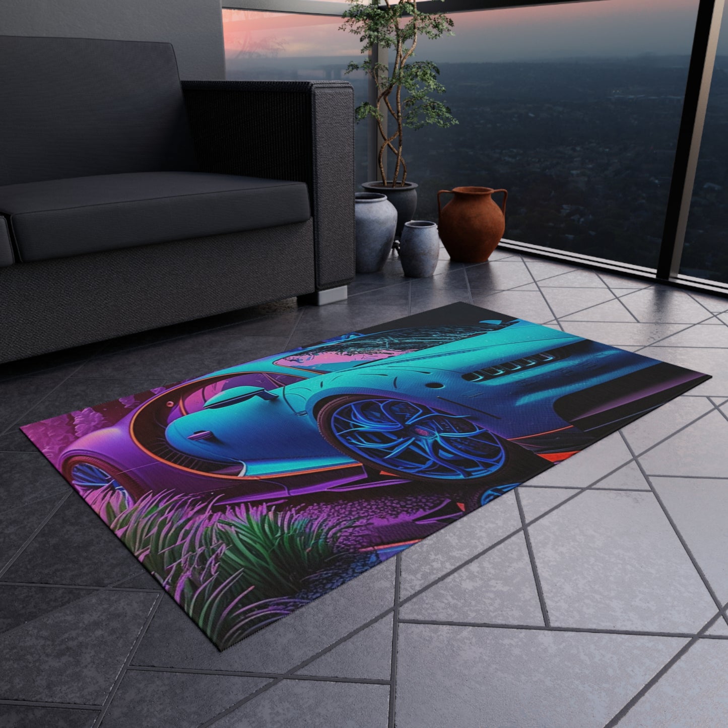 Outdoor Rug  Bugatti Neon Chiron 2