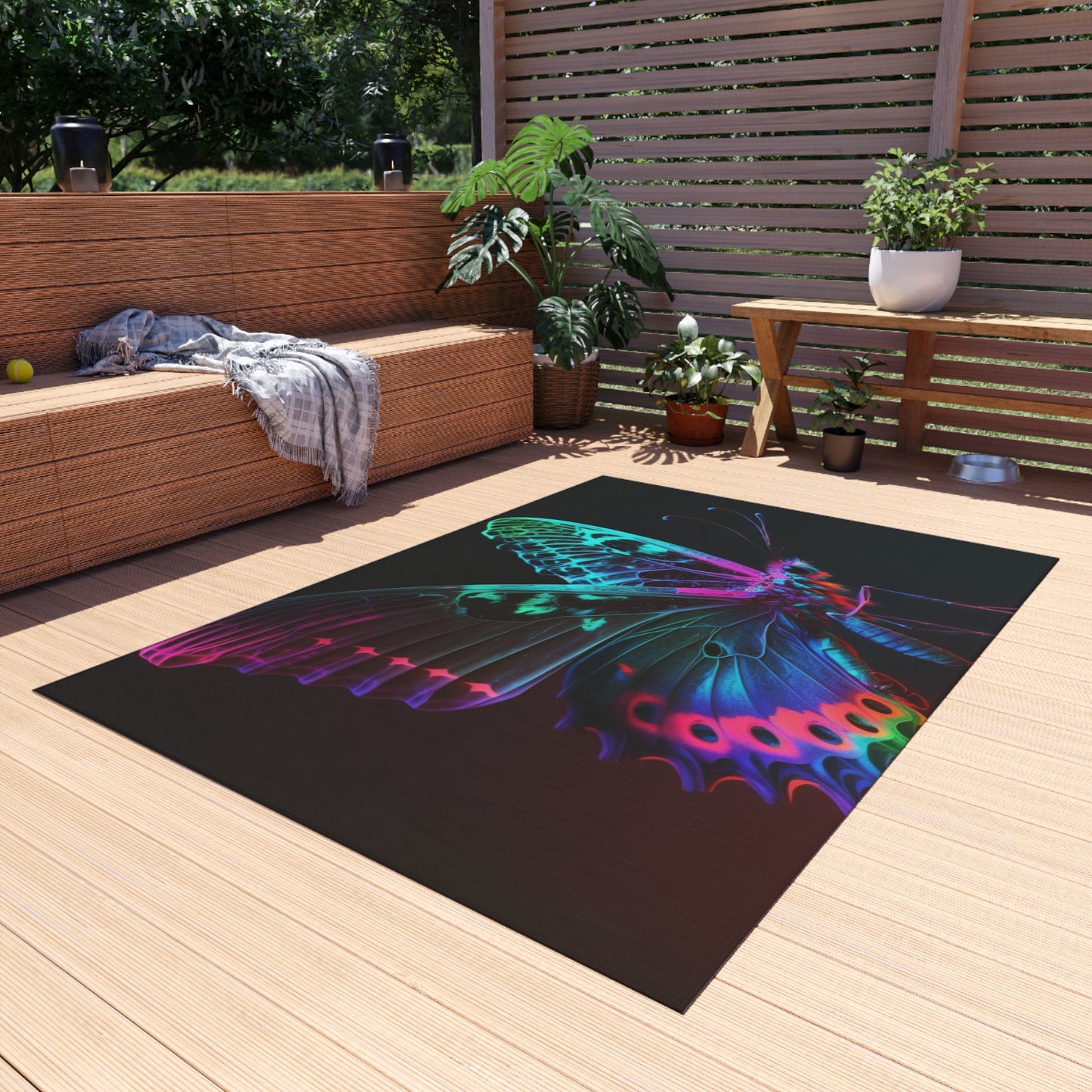 Outdoor Rug  Raw Hyper Color Butterfly 1