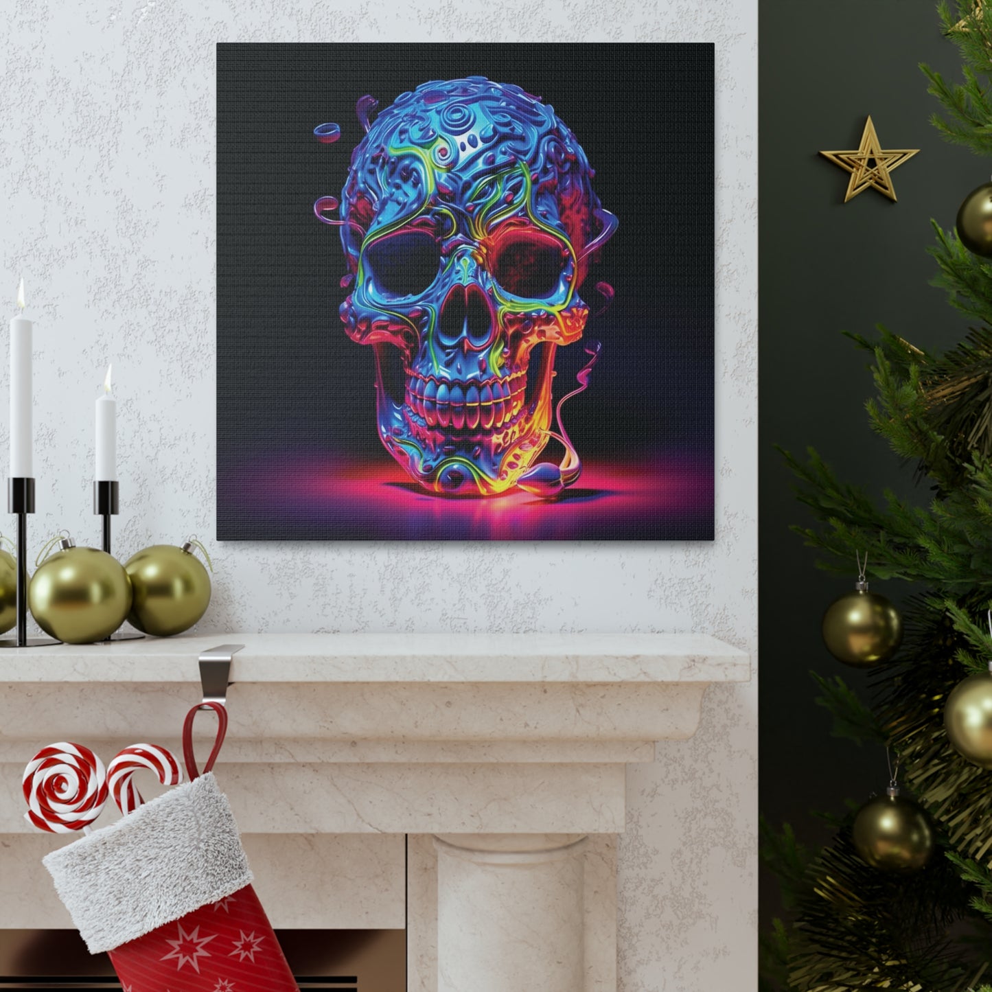 Canvas Gallery Wraps Macro Skull Color 3