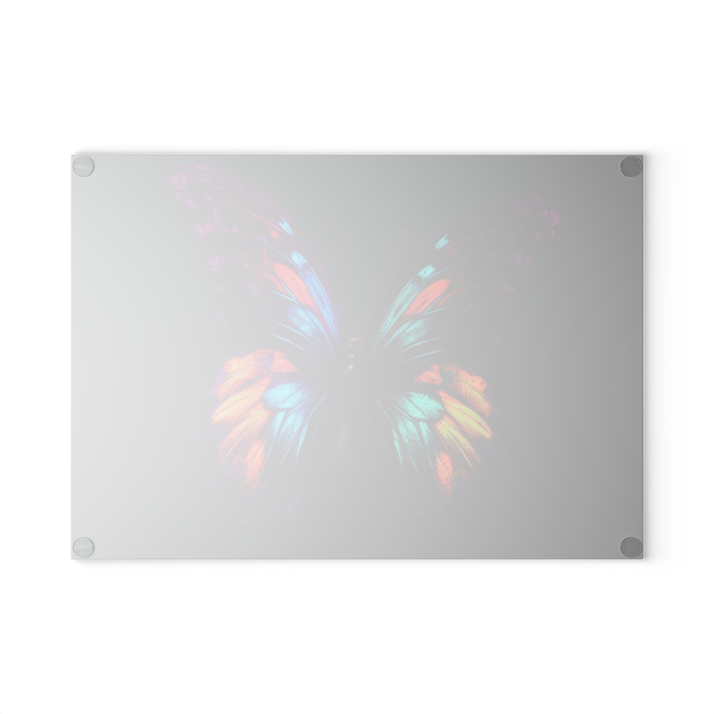 Glass Cutting Board Hyper Colorful Butterfly Purple 1