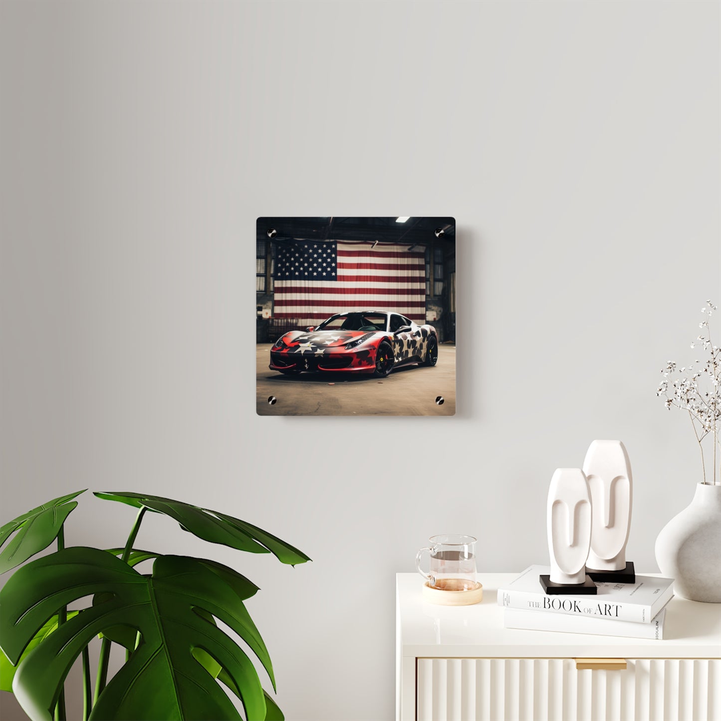 Acrylic Wall Art Panels American Flag Farrari 1