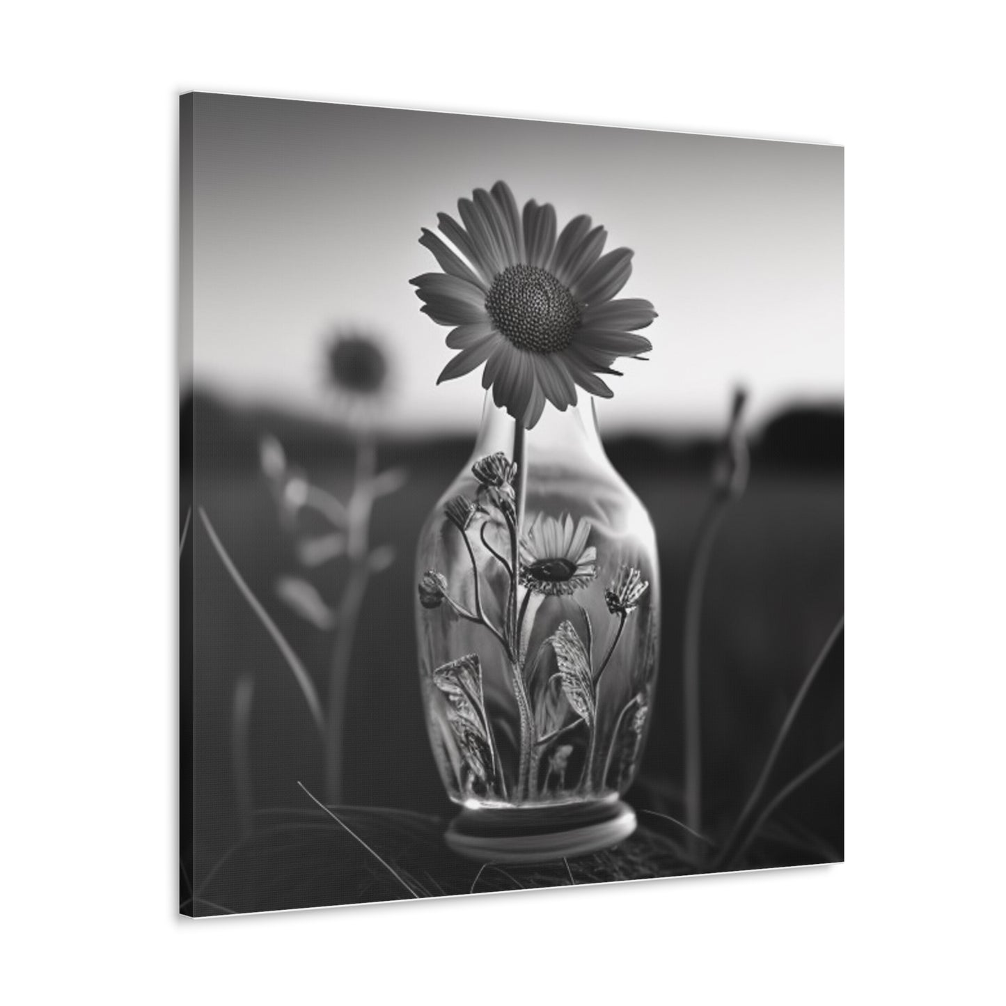 Canvas Gallery Wraps Yellw Sunflower in a vase 2