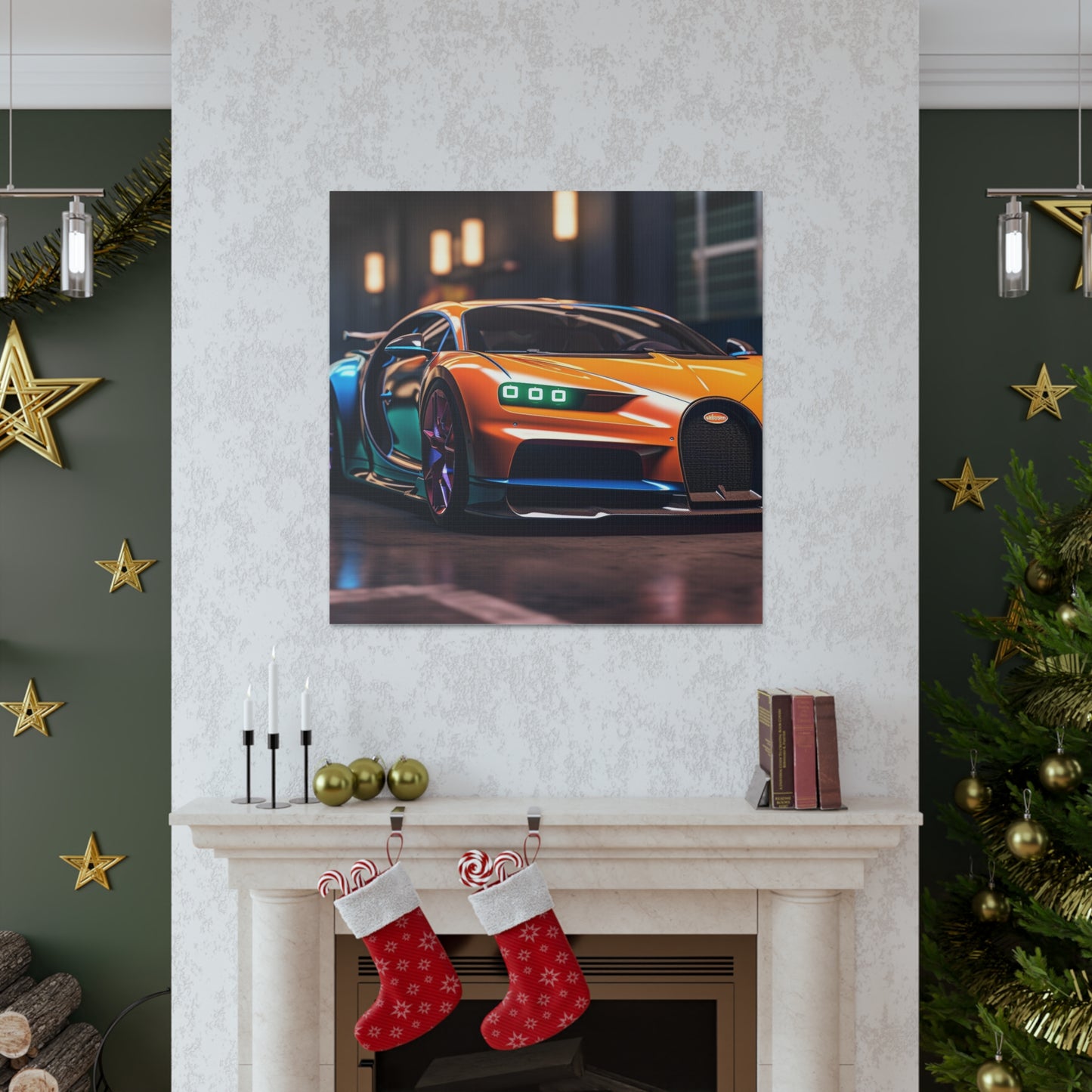 Canvas Gallery Wraps Hyper Bugatti Neon Chiron 1