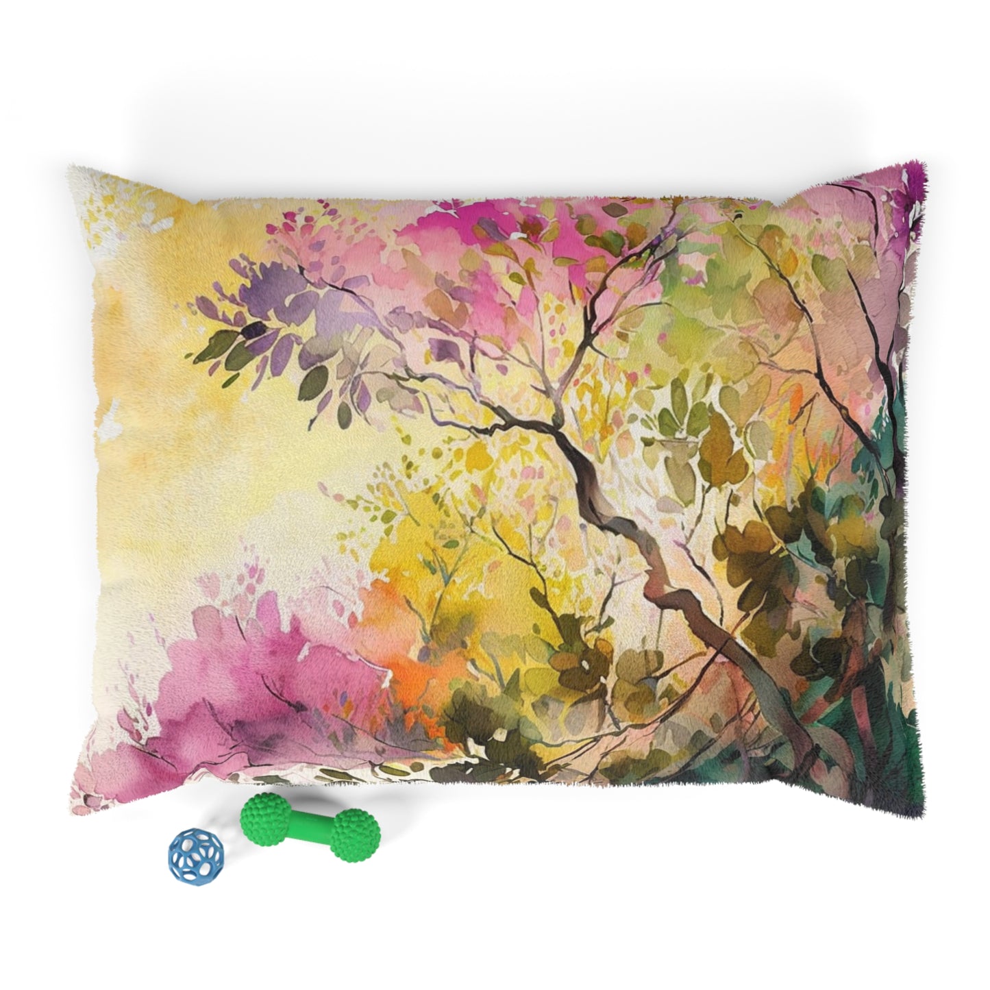 Pet Bed Mother Nature Bright Spring Colors Realistic Watercolor 2
