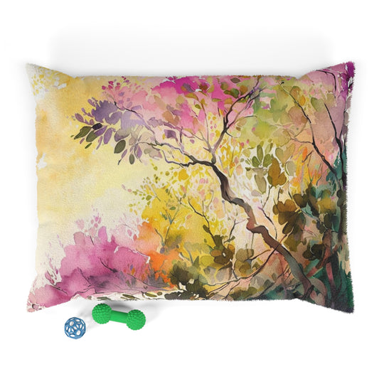 Pet Bed Mother Nature Bright Spring Colors Realistic Watercolor 2