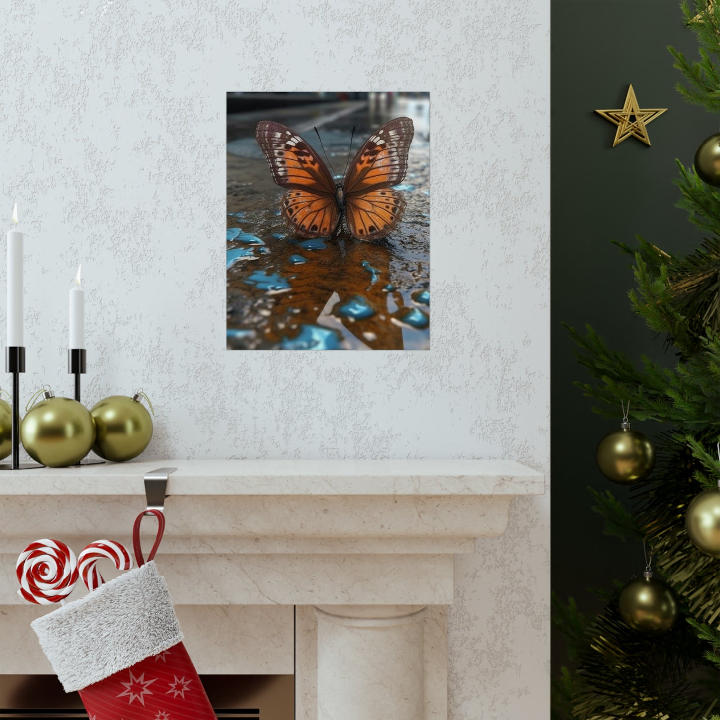 Premium Matte Vertical Posters Water Butterfly Street 2