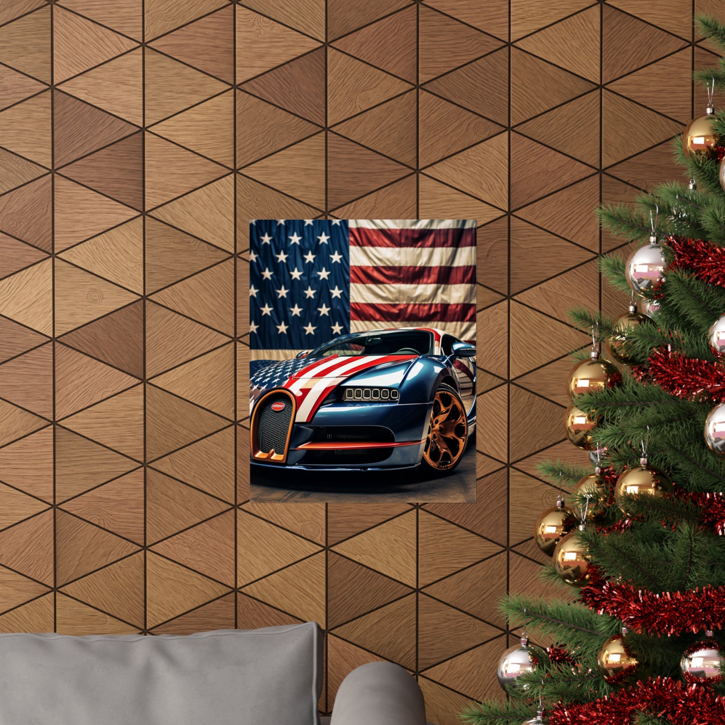 Premium Matte Vertical Posters Bugatti Flag American 4