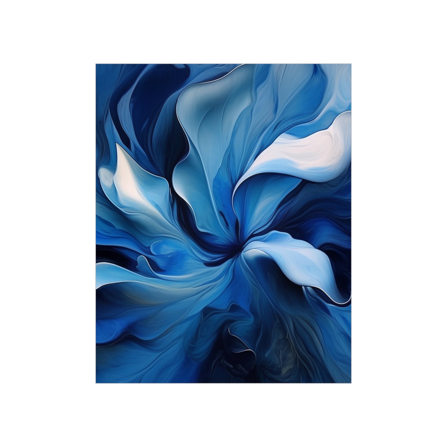 Premium Matte Vertical Posters Abstract Blue Tulip 4