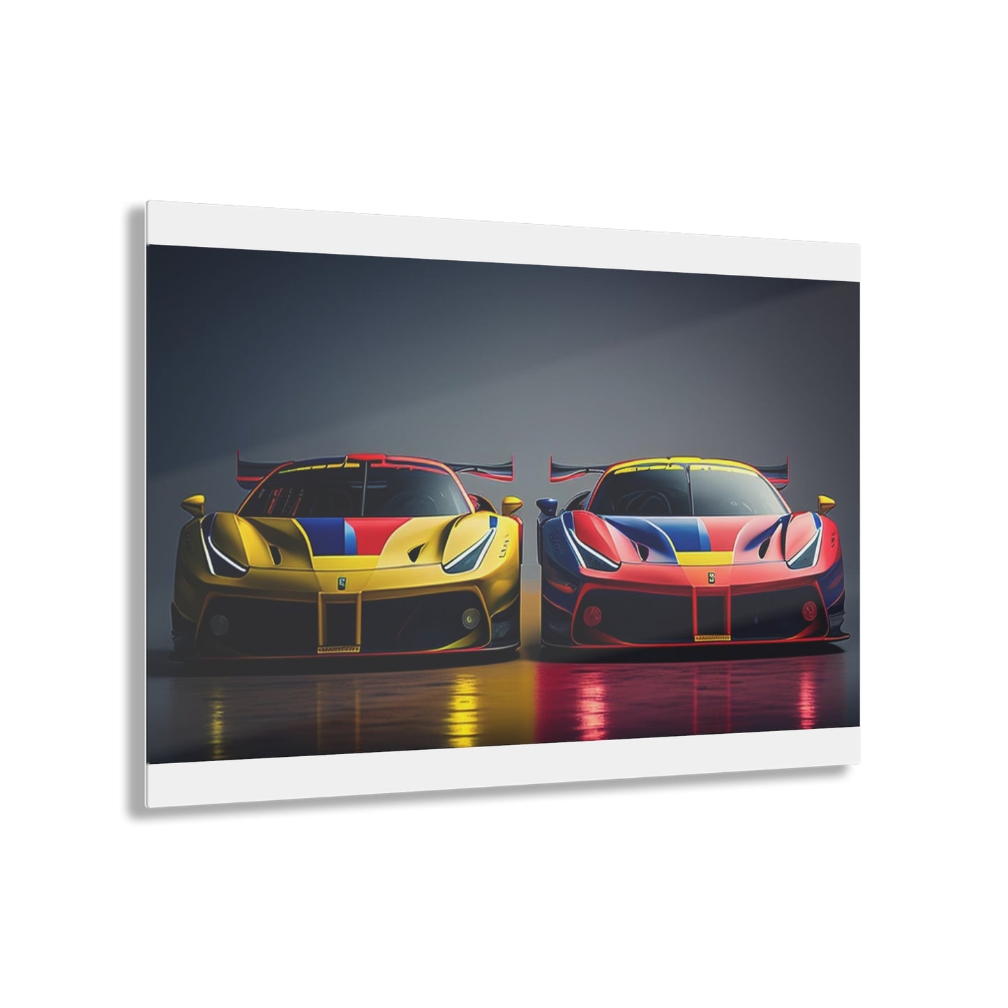 Acrylic Prints Ferrari Red Blue 1