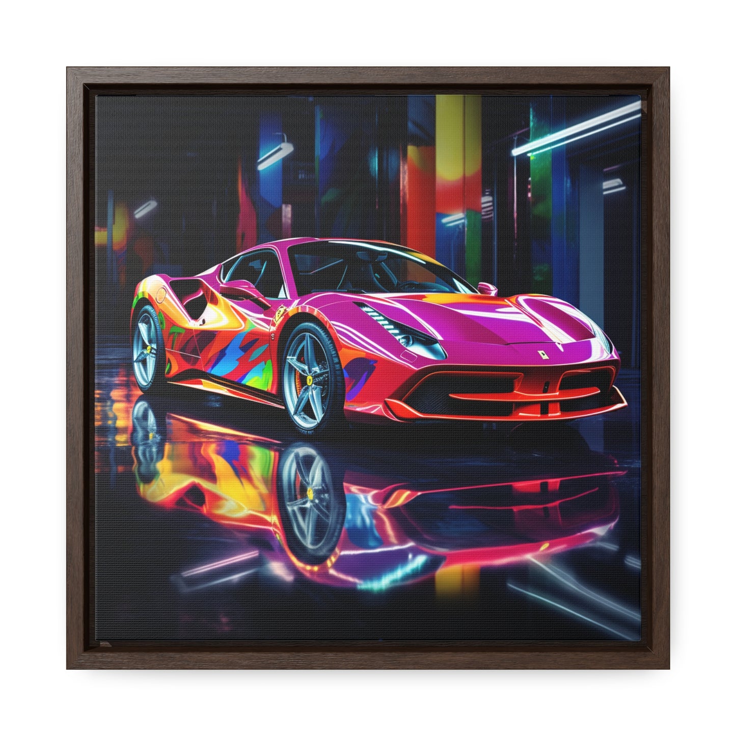 Gallery Canvas Wraps, Square Frame Pink Macro Ferrari 1