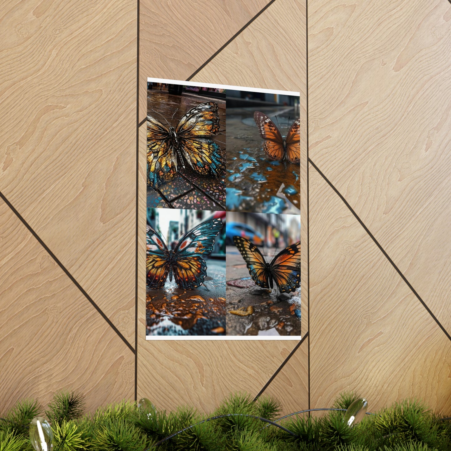 Premium Matte Vertical Posters Water Butterfly Street 5