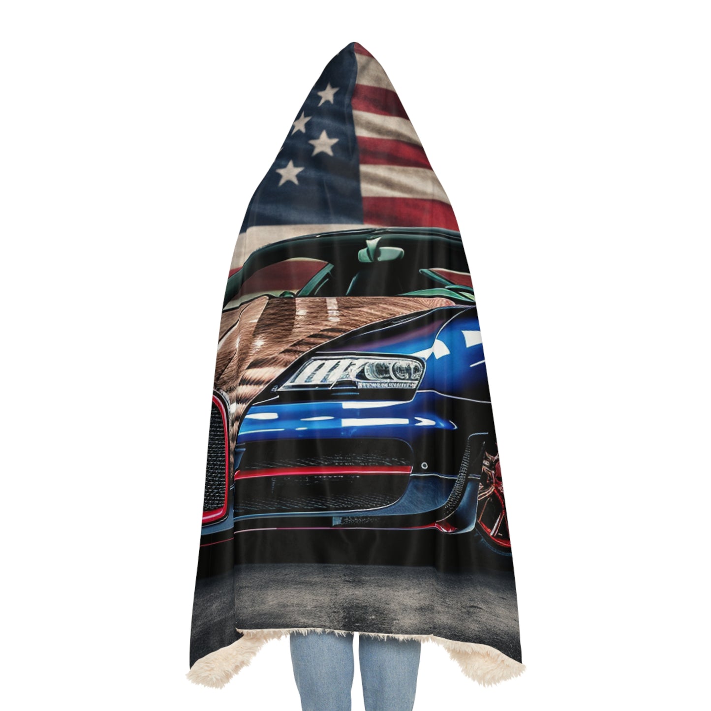 Snuggle Hooded Blanket Bugatti American Flag 4