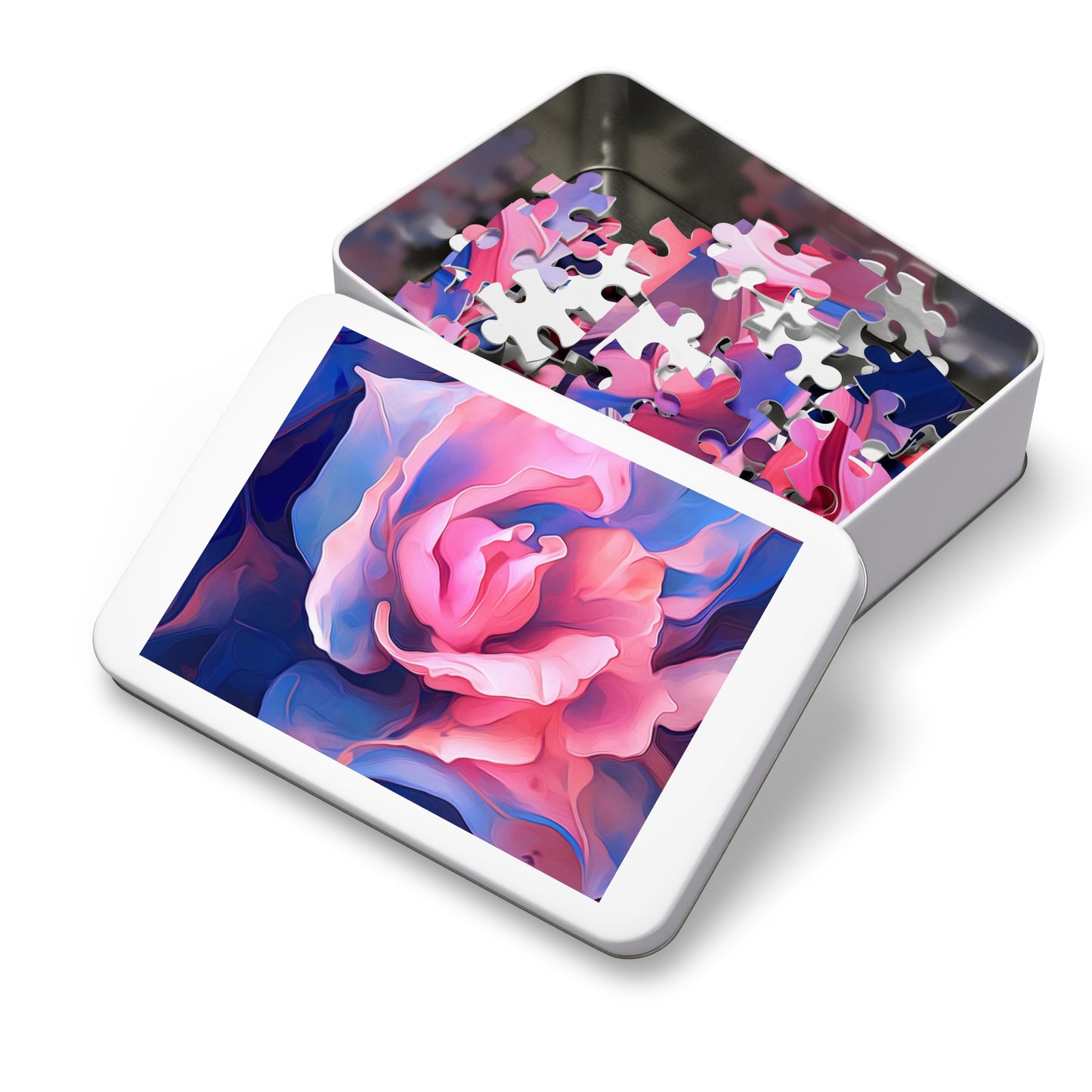 Jigsaw Puzzle (30, 110, 252, 500,1000-Piece) Pink & Blue Tulip Rose 1