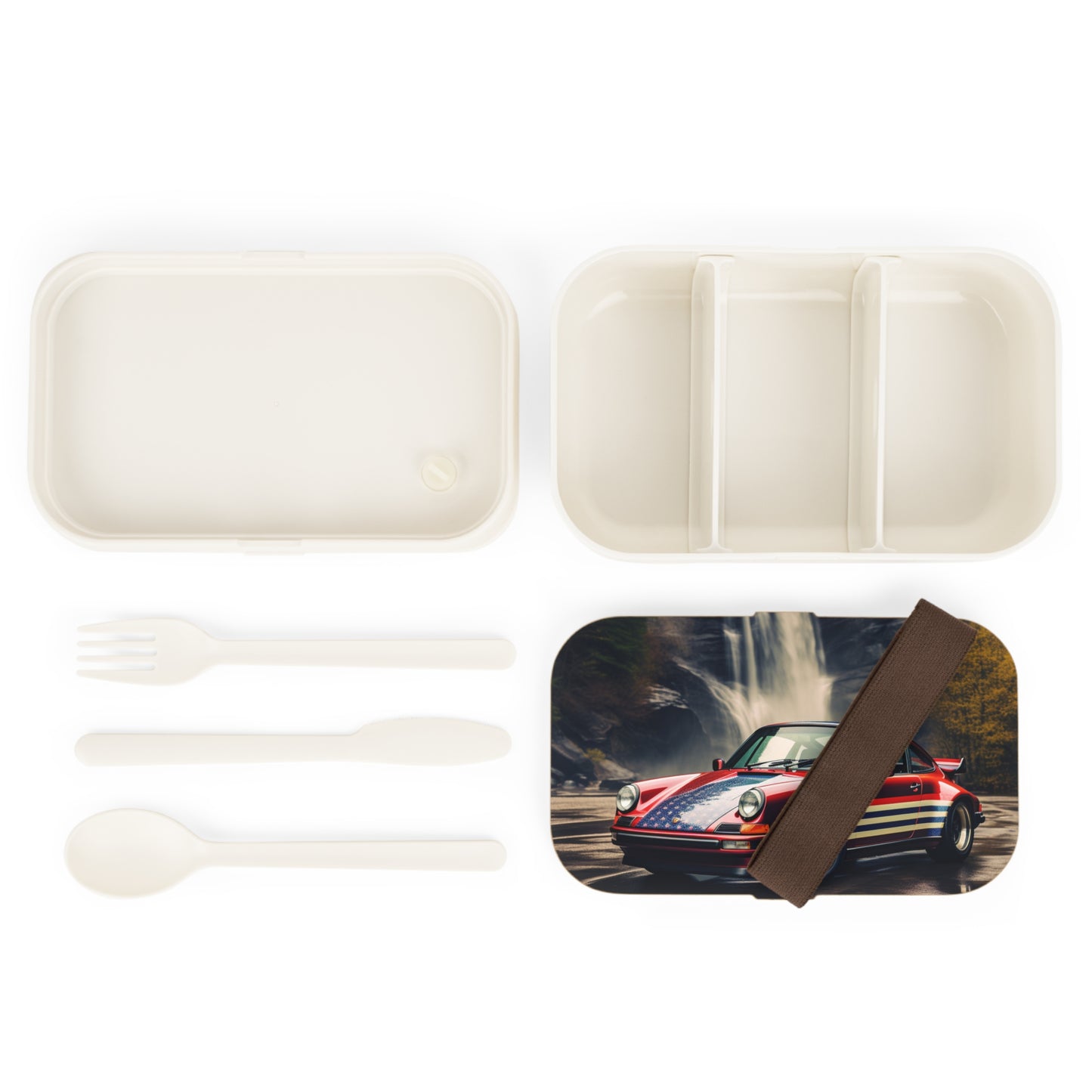 Bento Lunch Box American Flag Porsche Abstract 1