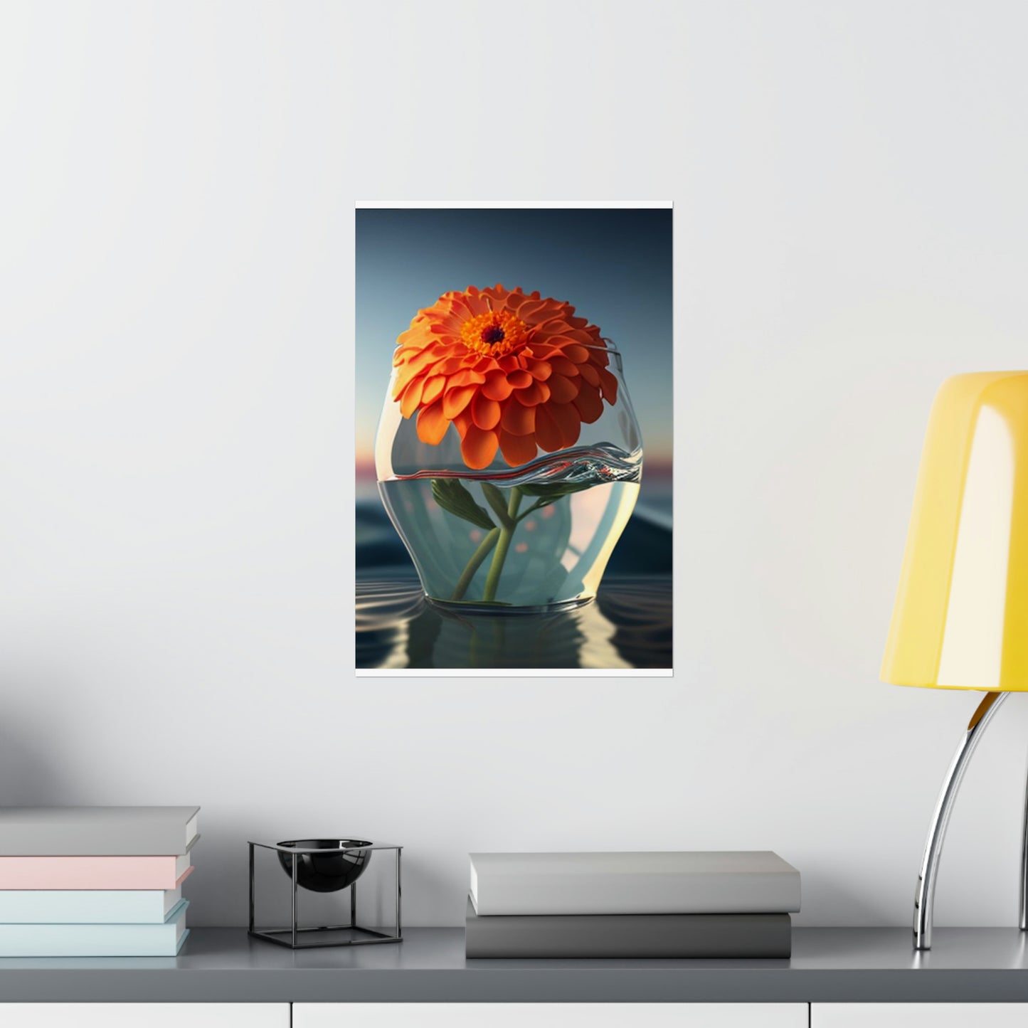 Premium Matte Vertical Posters Orange Zinnia 4