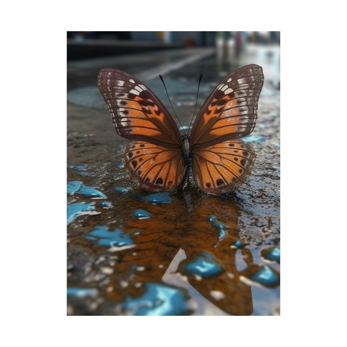 Premium Matte Vertical Posters Water Butterfly Street 2