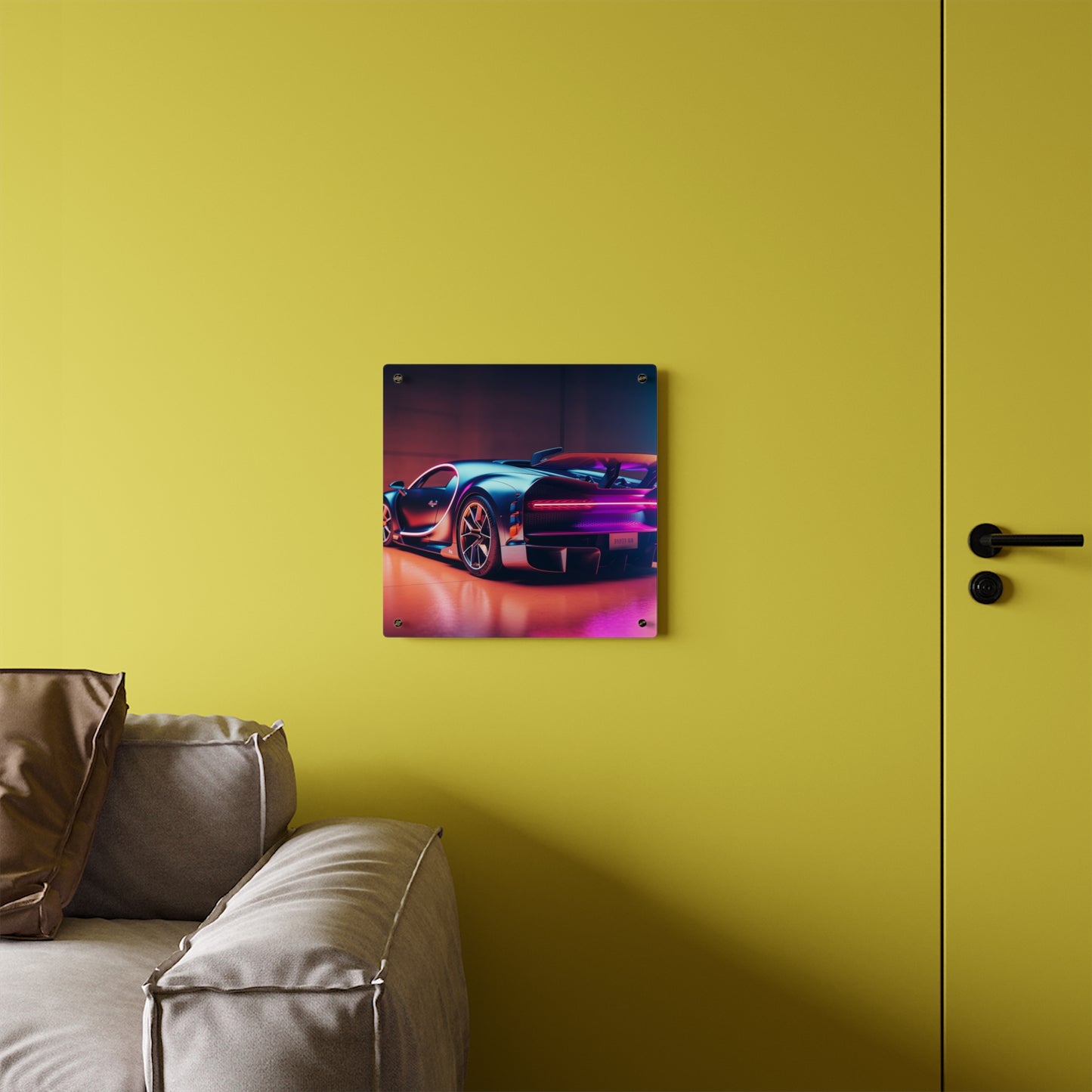 Acrylic Wall Art Panels Hyper Bugatti Neon Chiron 2