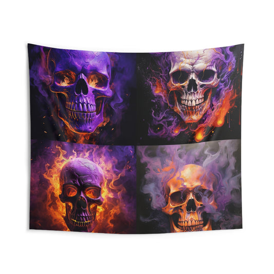 Indoor Wall Tapestries Skull Flames 5