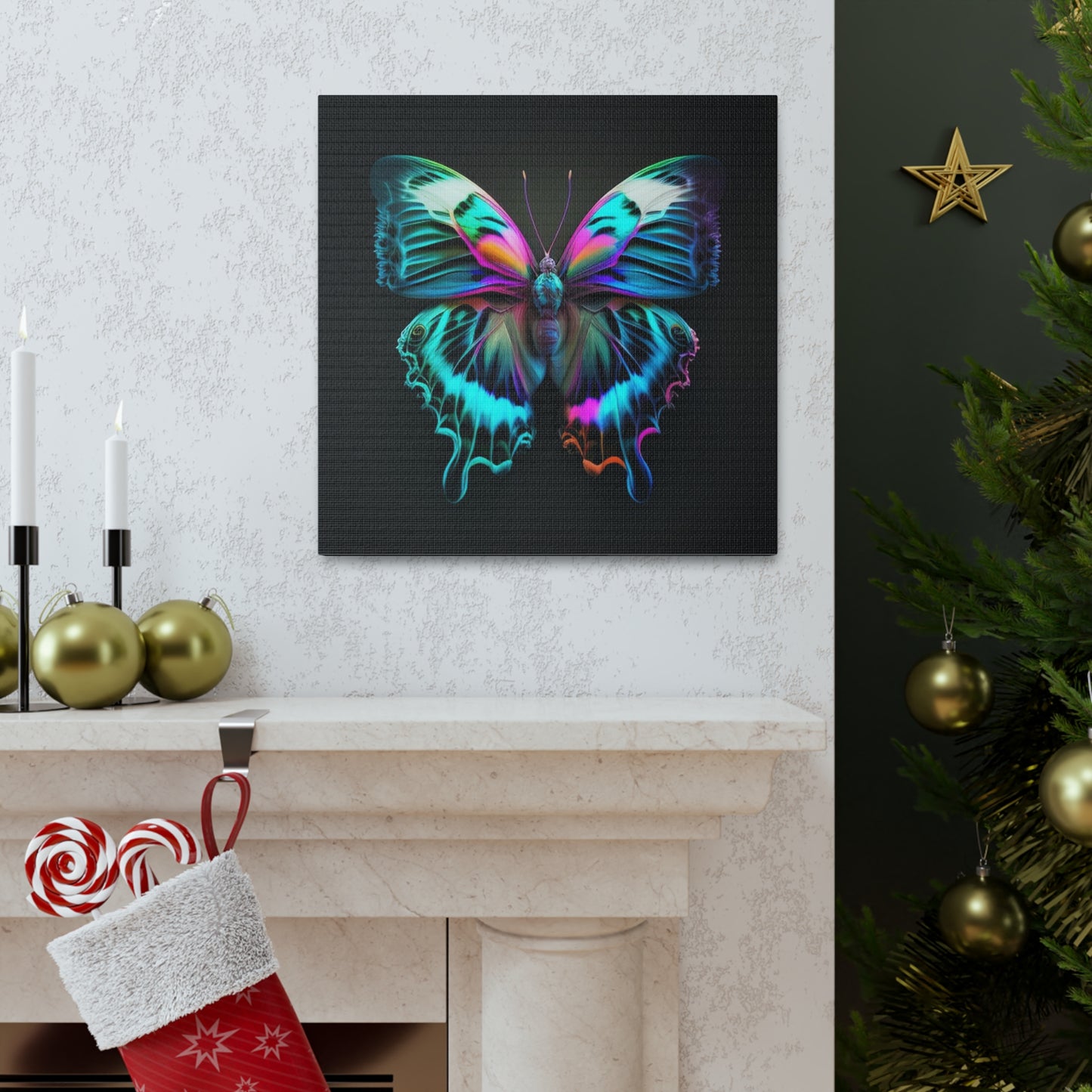 Canvas Gallery Wraps Neon Butterfly Fusion 4