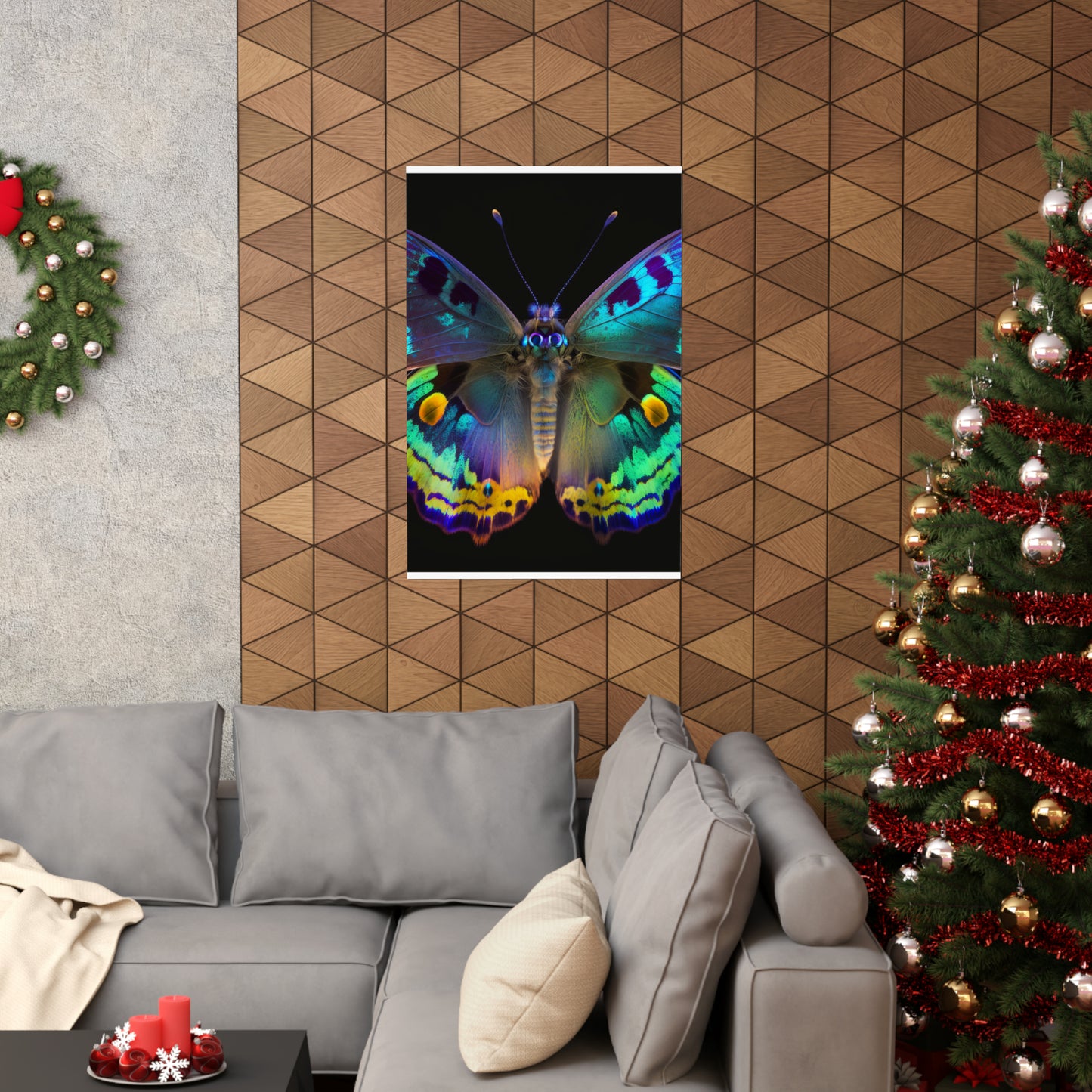 Premium Matte Vertical Posters Neon Hue Butterfly 4