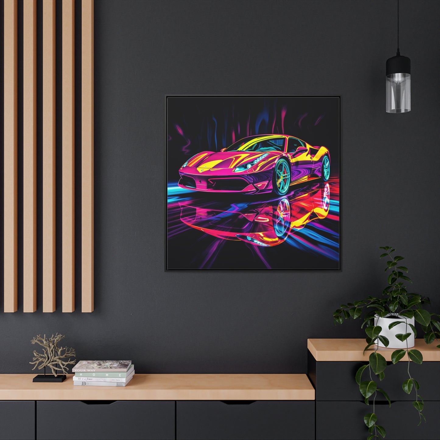 Gallery Canvas Wraps, Square Frame Pink Ferrari Macro 2