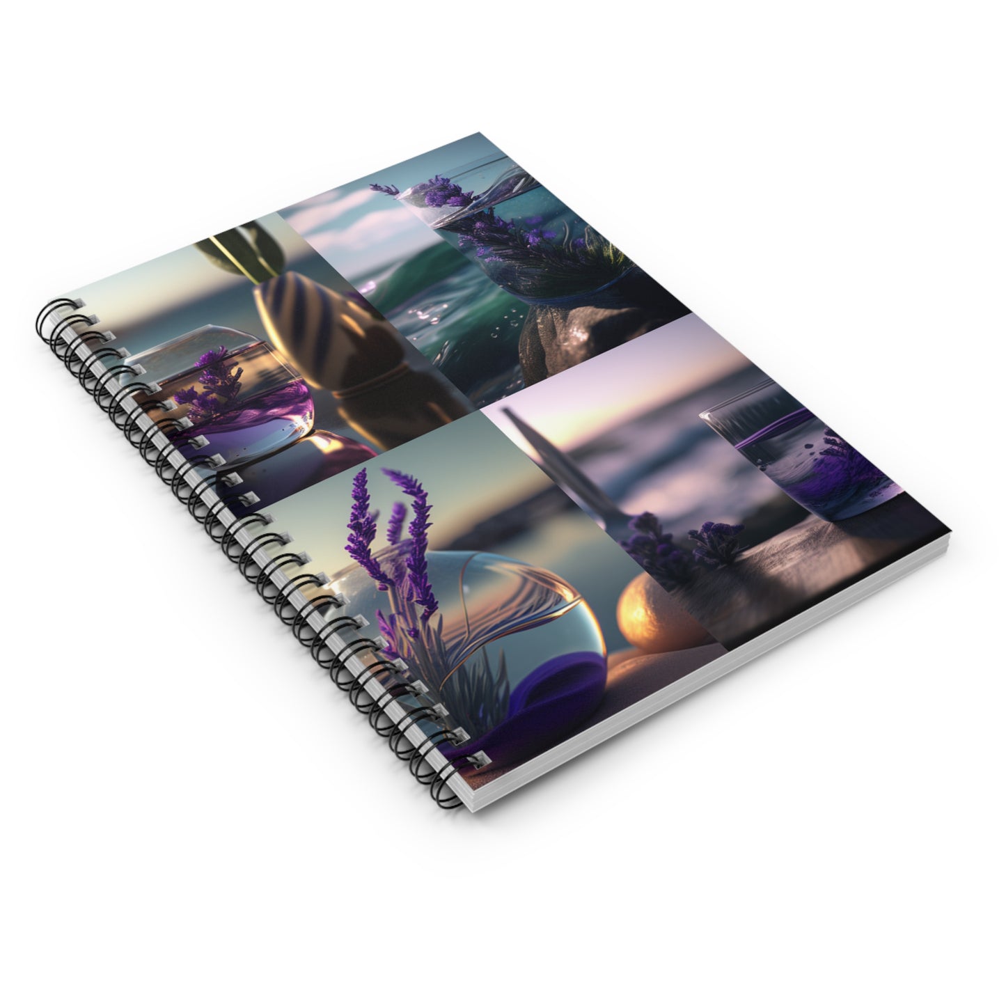 Spiral Notebook - Ruled Line Lavender in a vase 5
