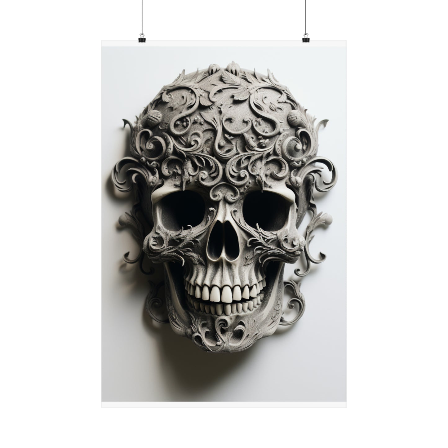 Premium Matte Vertical Posters Skull Treble Clef 2