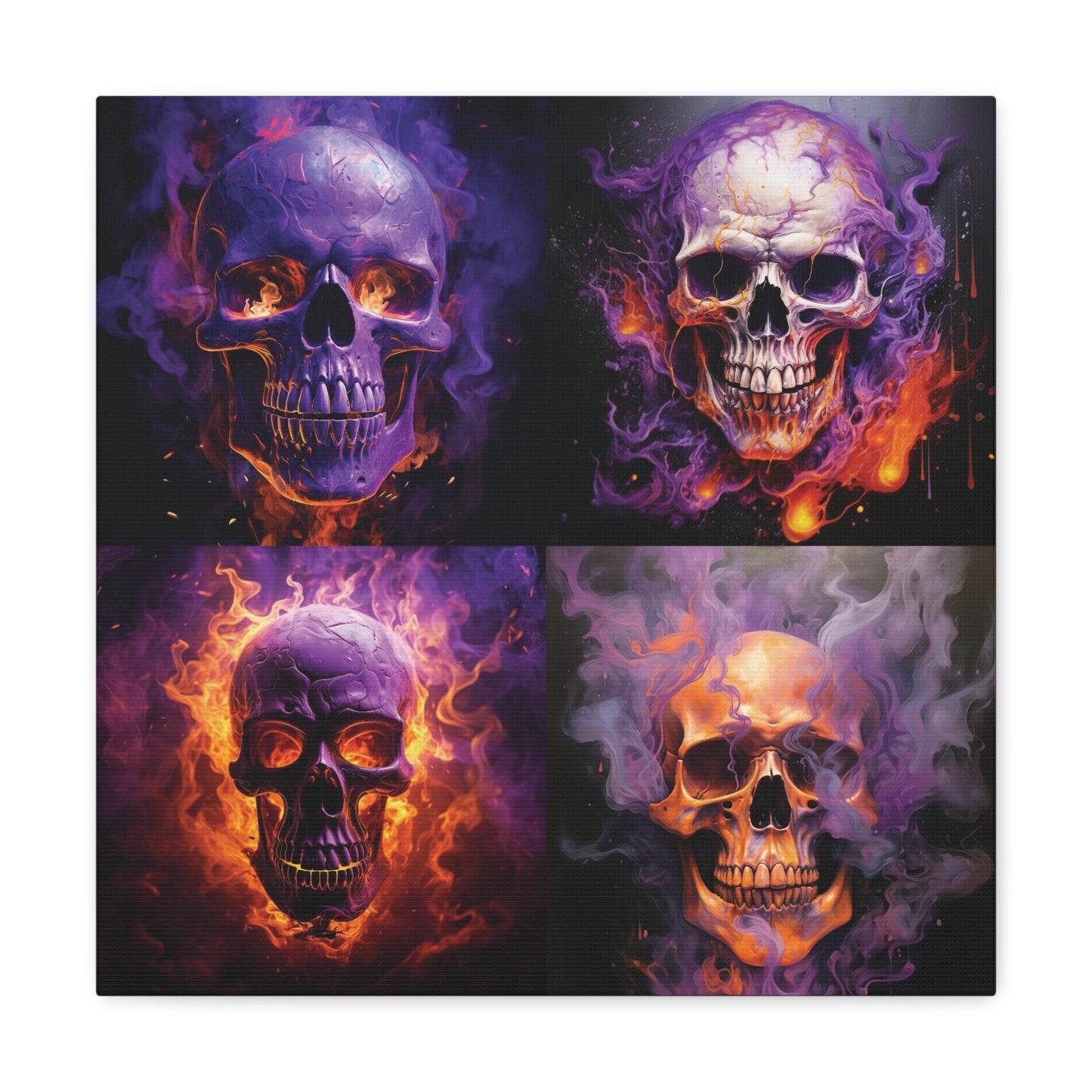 Canvas Gallery Wraps Skull Flames 5