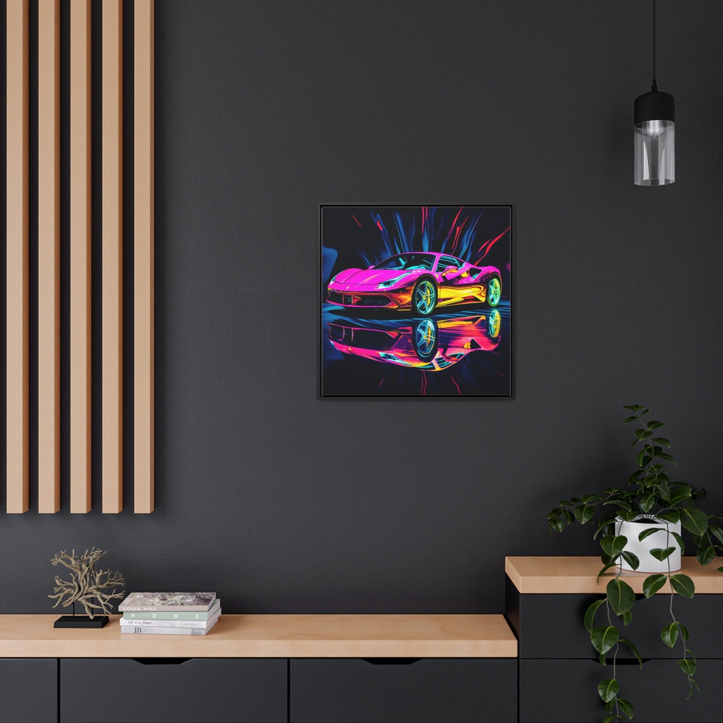 Gallery Canvas Wraps, Square Frame Pink Macro Ferrari 3