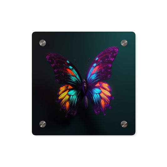 Acrylic Wall Art Panels Hyper Colorful Butterfly Purple 1