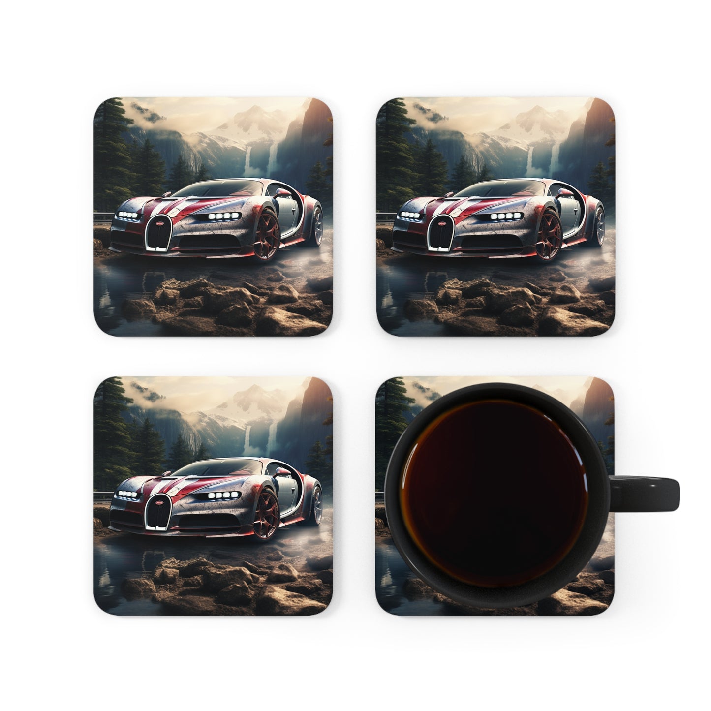 Corkwood Coaster Set Bugatti Waterfall 4