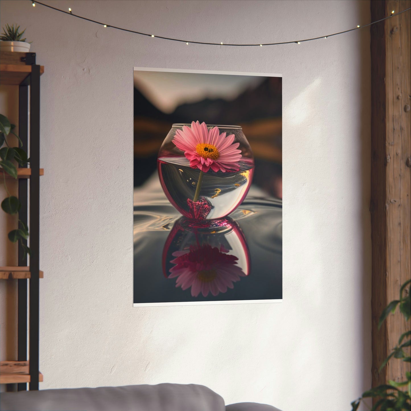 Premium Matte Vertical Posters Pink Daisy 1