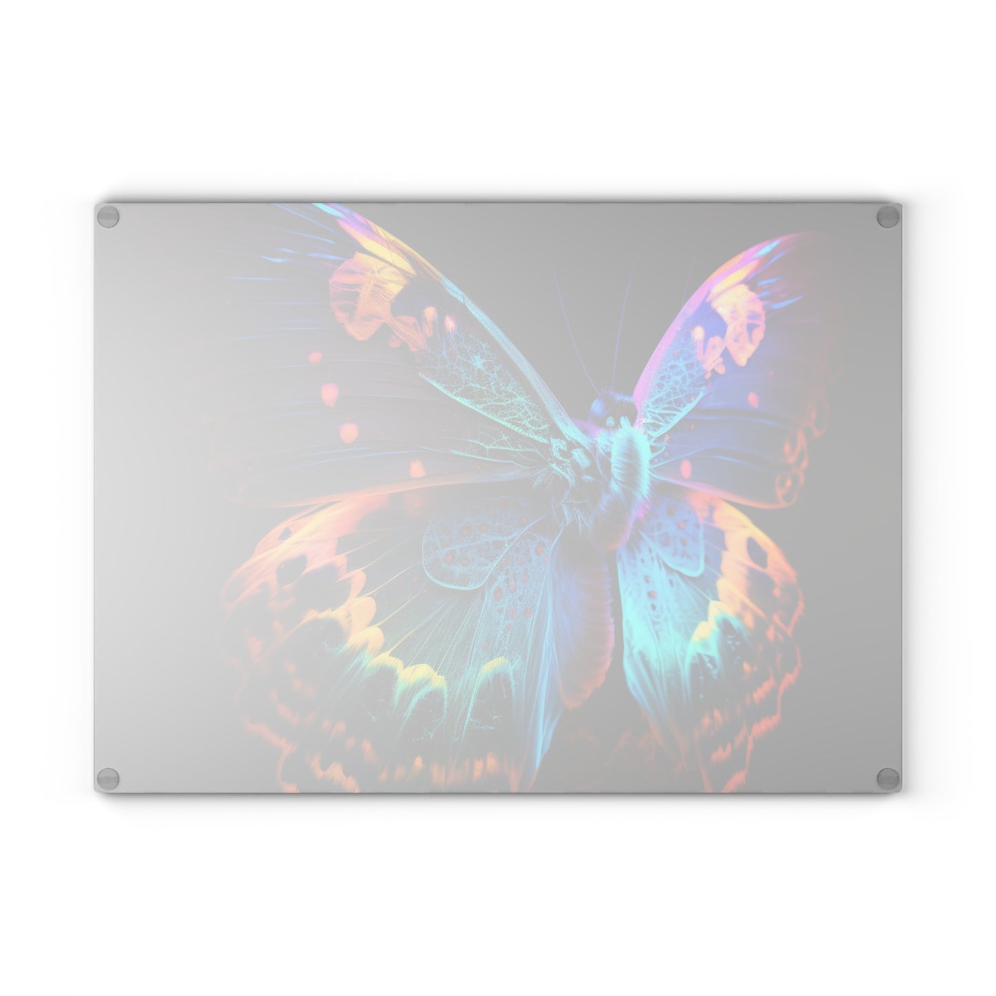 Glass Cutting Board Raw Hyper Color Butterfly 4